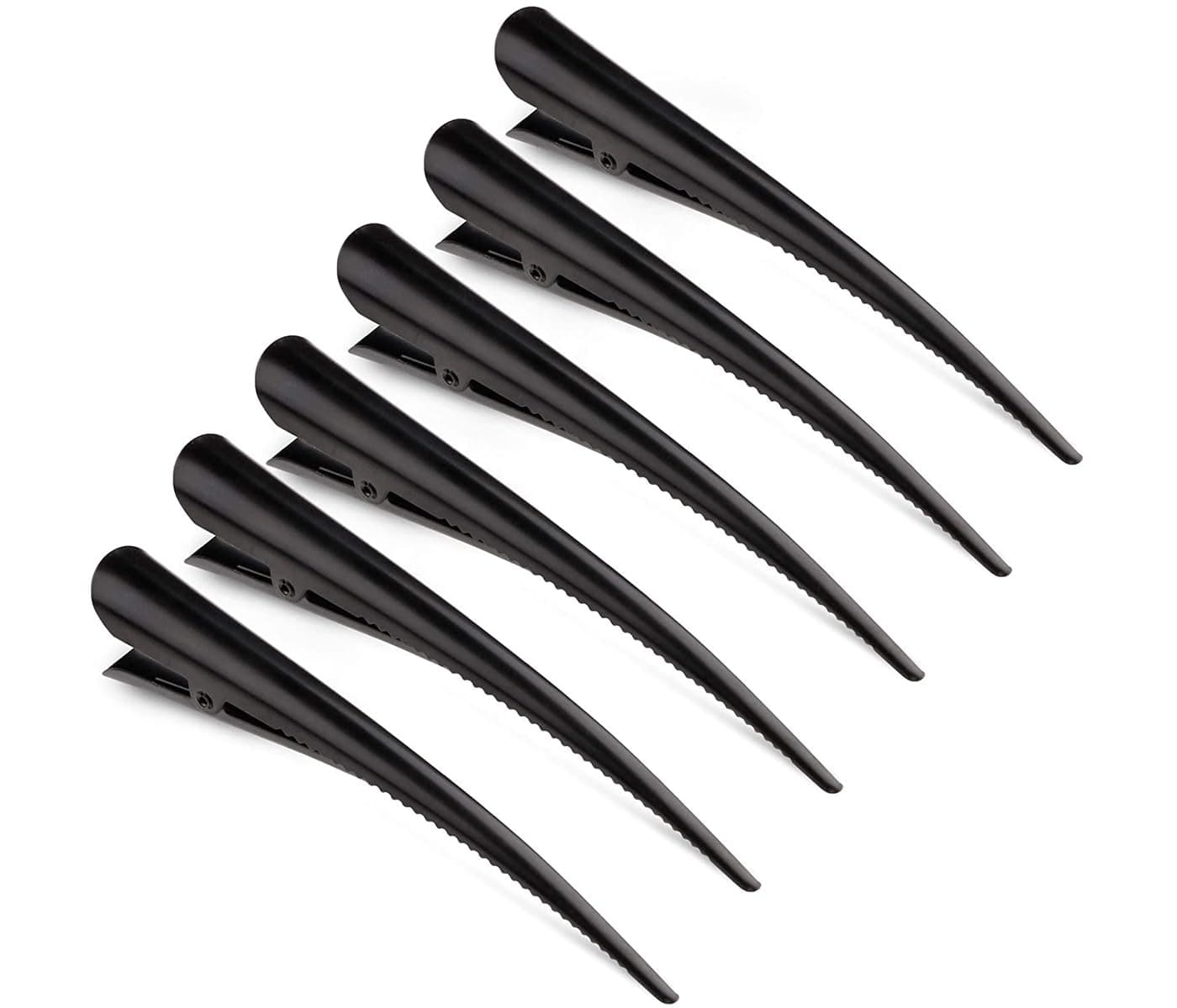6pcs Duckbill Hair Clips with Teeth - Non-slip Alligator Hair Barrettes - Metal Alligator Clips for Hair Styling - Sectioning Clips Duckbill Hair Clips,Durable alligator hair clip (black)