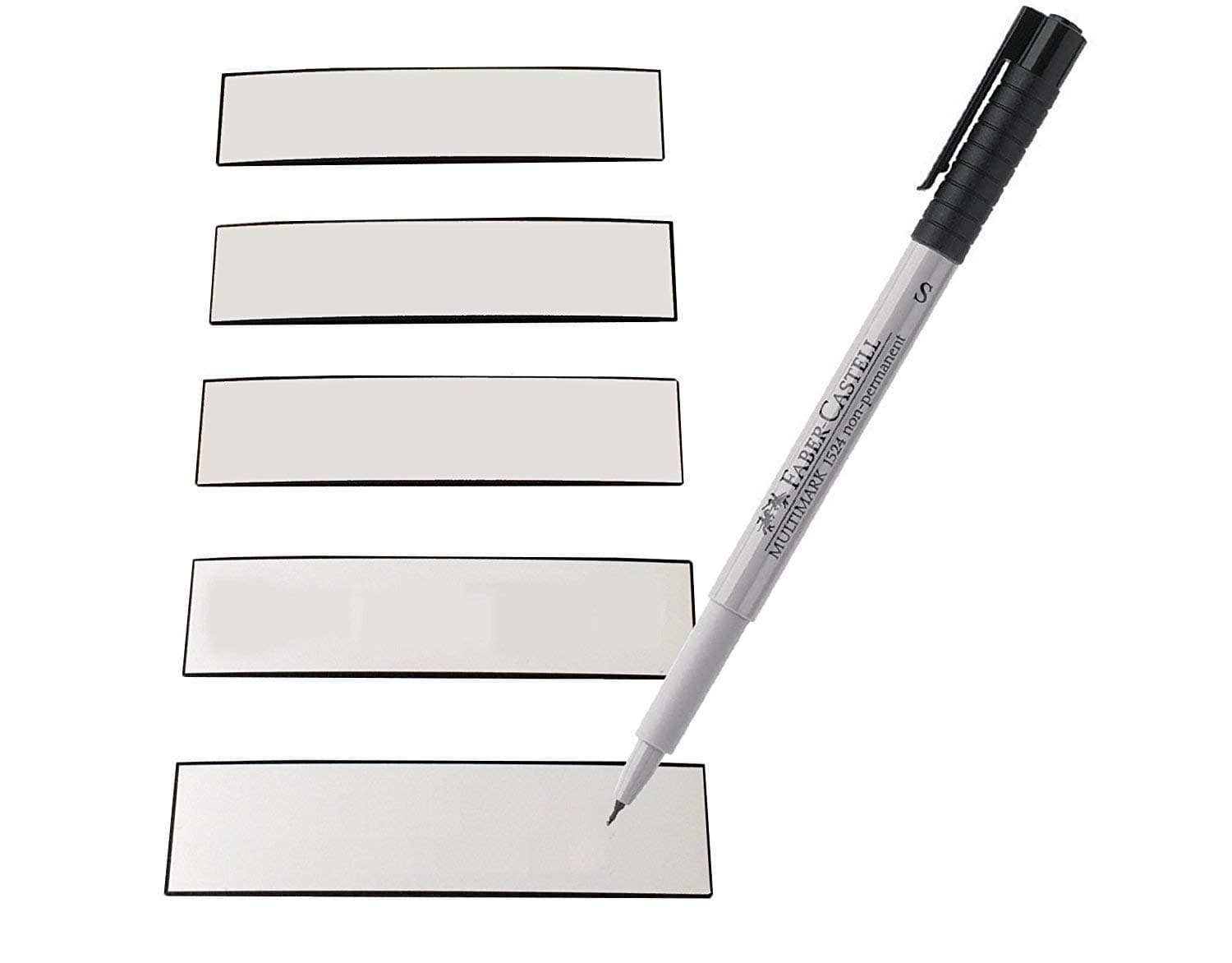75 writable magnetic strips incl. Pen, white 100x30mm
