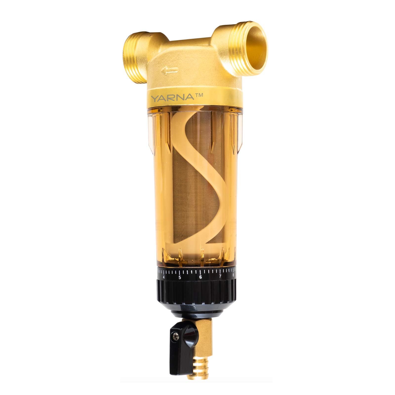 Whole House Sediment Water Filter - Reusable Filtration System - Prefilter 50 Micron (3/4" Male NPT + 1/2" Female NPT) - 1 Count