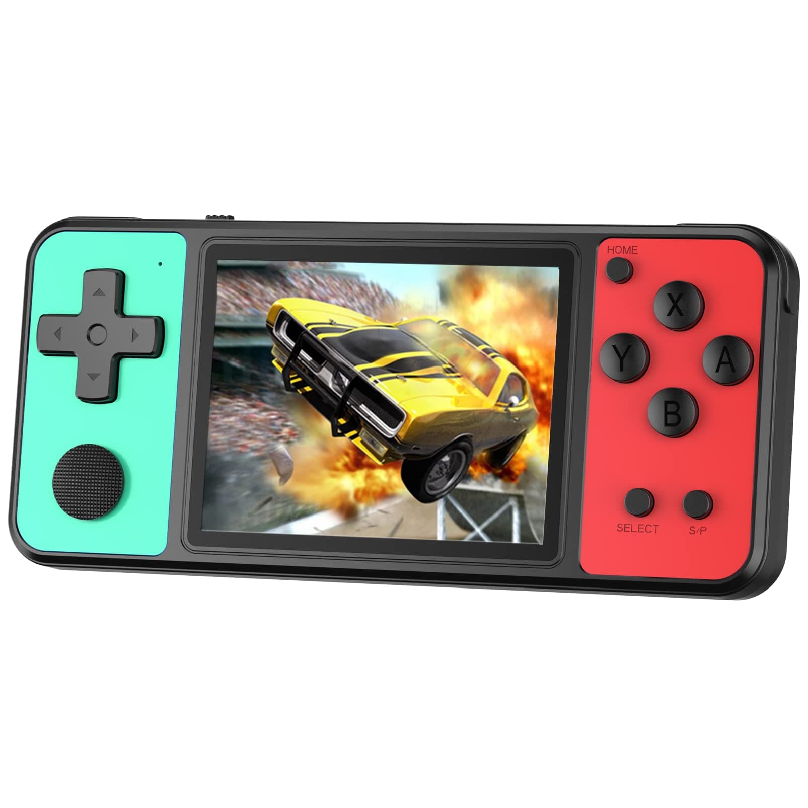 Great Boy Handheld Games for Kids Adults, Built-in 1015 Retro Video Games and Support Download Save Progress Rechargeable 3.0 Inches HD Screen Birthday Xmas Gift (Black Green)