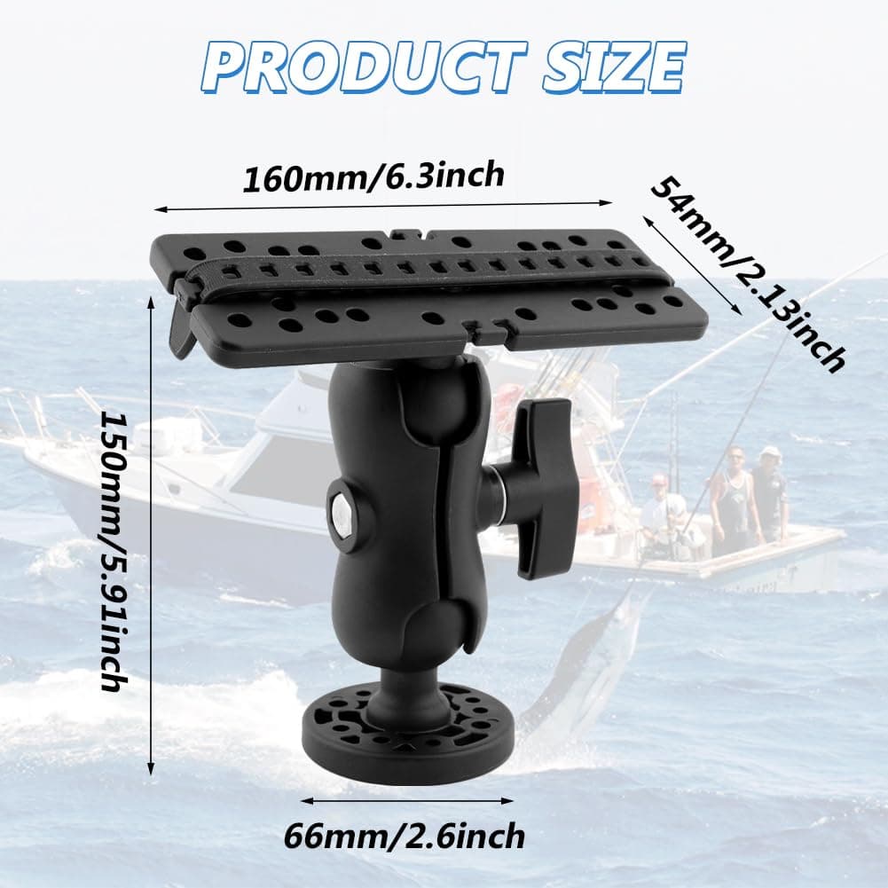CALIDAKA Fish Finder Mount Base - 360 Degree Rotation Universal Marine Electronic Holder for Boat