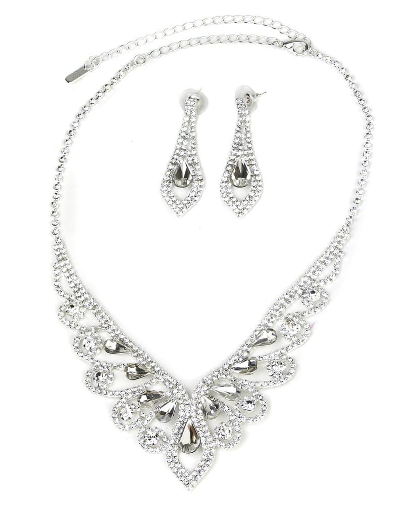 Lux Accessories Lux Bridal Crystal Cupchain Rhinestone Drop Earring