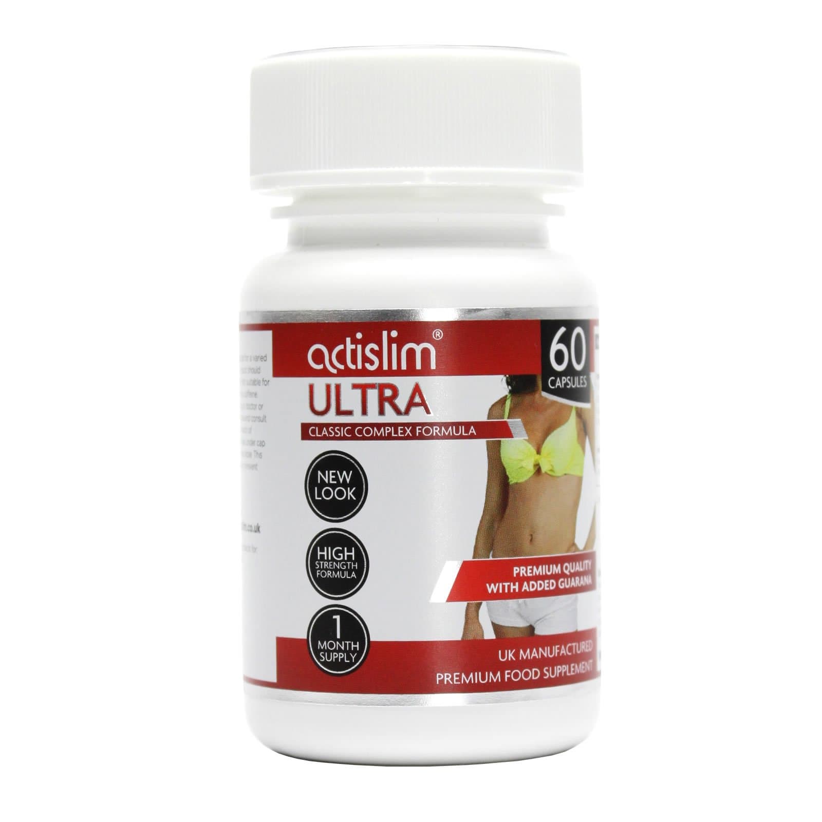 Actislim Ultra The UK's #1 Classic weight loss slimming pill, contains Ginkgo Leaf, Guarana, Ginger and Caffeine for a Subtle “POWERFUL” weight loss 4 Week course of a diet pill which really works