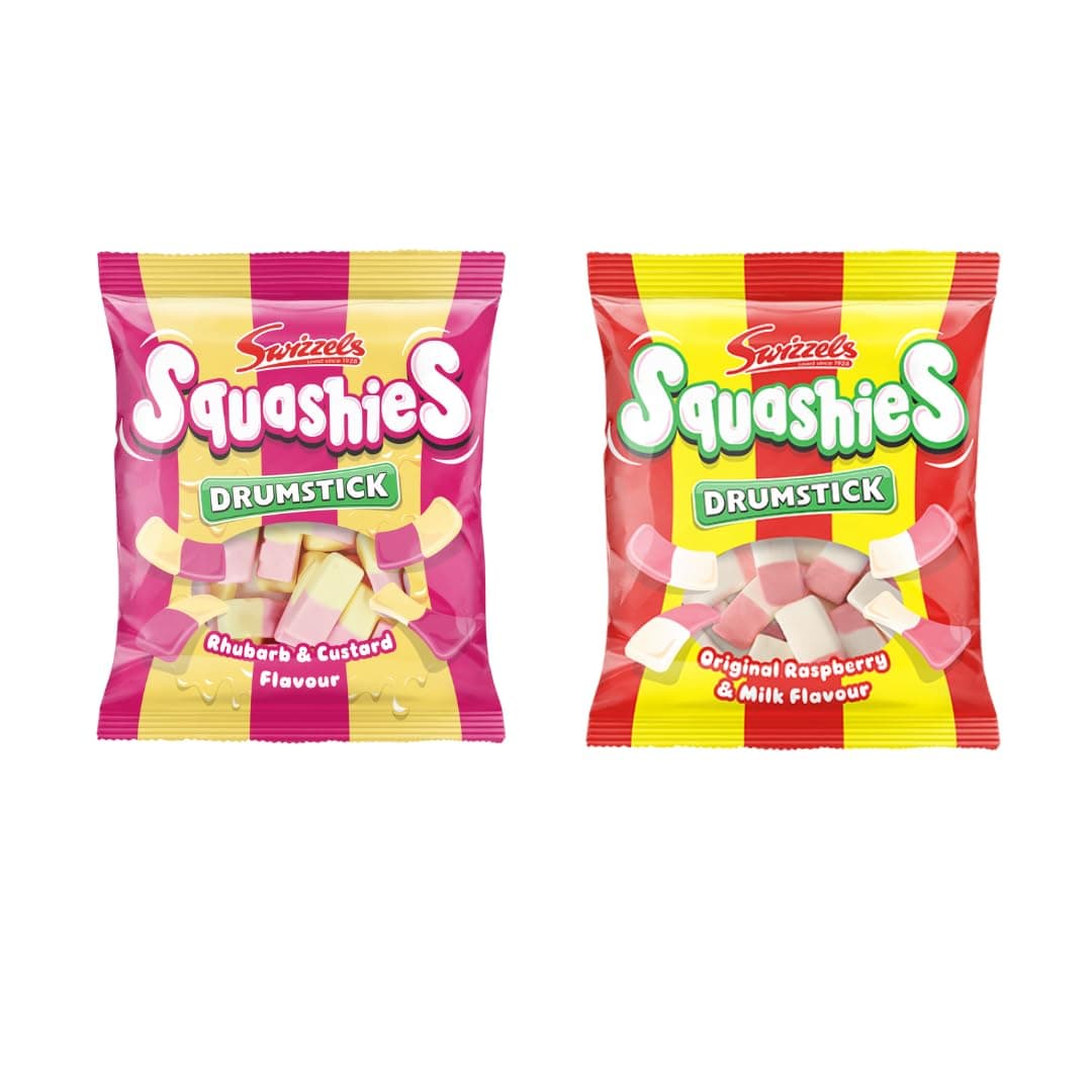Squashie Drumstick Soft Candy Chews – 2-Pack BUNDLE | Vareity of flavours | Imported from UK – Pick Your Favorite Flavours (Squashie Drumstick Soft Candy Chews – Rhubarb + Original – 2 Pack – Imported from UK)