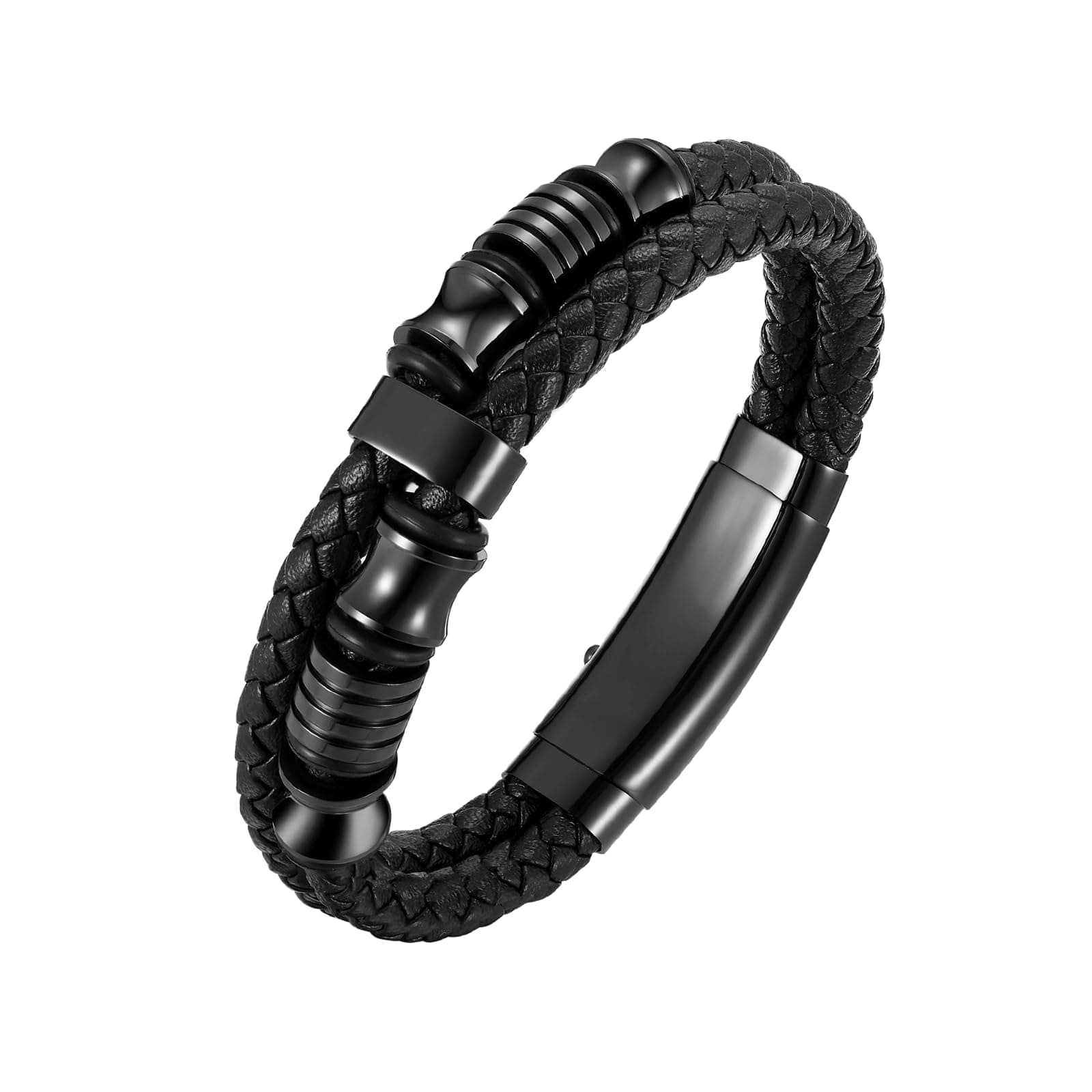 VNOX Men's Inspirational Mantra Engarved Handmade Braided Leather Adjustable Cuff Bangle Bracelet Encouragement Motivational Gift for Men