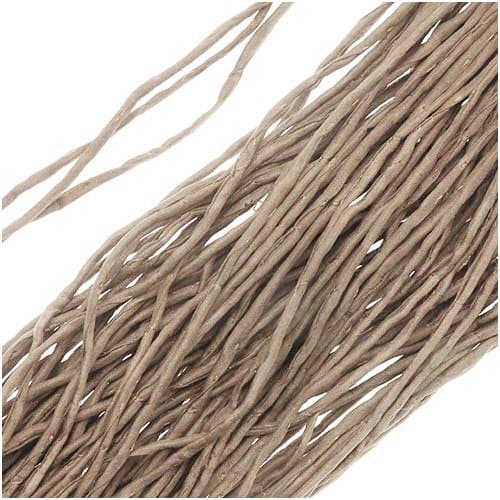 Beadaholique Silk Fabric String, 2mm Diameter, 42 Inches Long, 1 Strand, Light Latte Brown