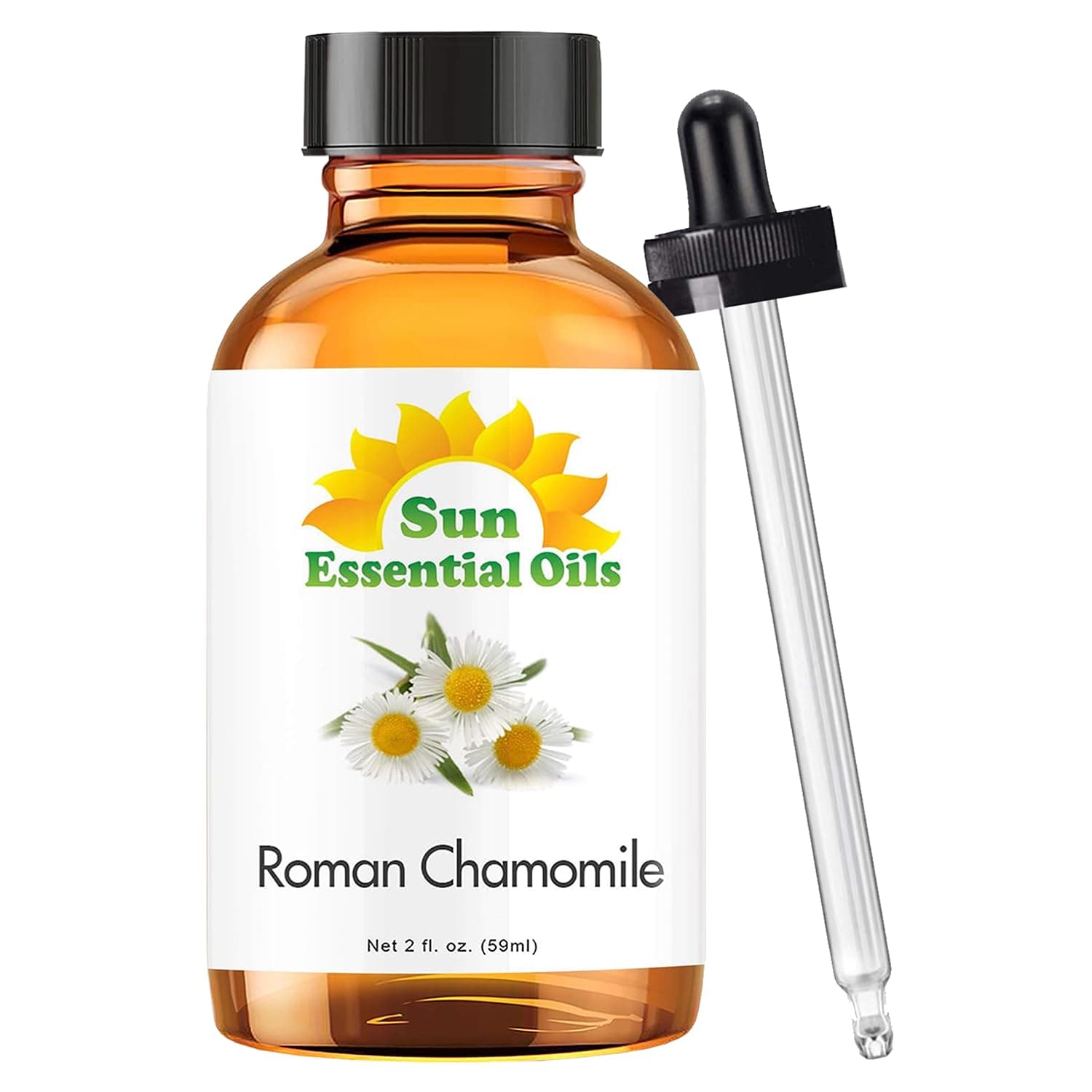 Roman Chamomile Essential Oil (2 oz) for Diffuser, Skin, Body, Face, Aromatherapy Massage & Humidifier, Scent for Soap, Candle, Shampoo & Lotion Making at Home