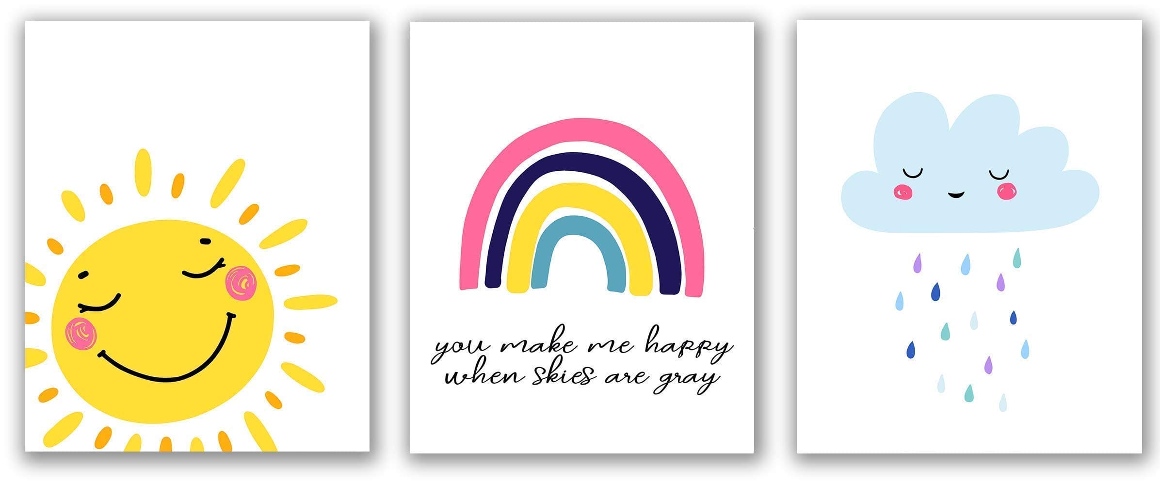 Sun Nursery Print - 8" x 10" - Unframed, Rainbow Decor, Sun Printable Art, Girls Bedroom, Girls Room, Girls Wall Art, Playroom Poster, Sun Print Wall Art, Rainbow Decor, Sun Cloud Nursery Wall Art