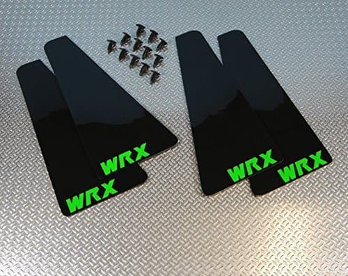 miniflapZ/Splash Guards Custom Made Mini Mud Flaps/Stone Protection Includes Fixings - Black 4mm PVC Logo Green (RFMINICLASS-BLK-PVC-WRX-GR)