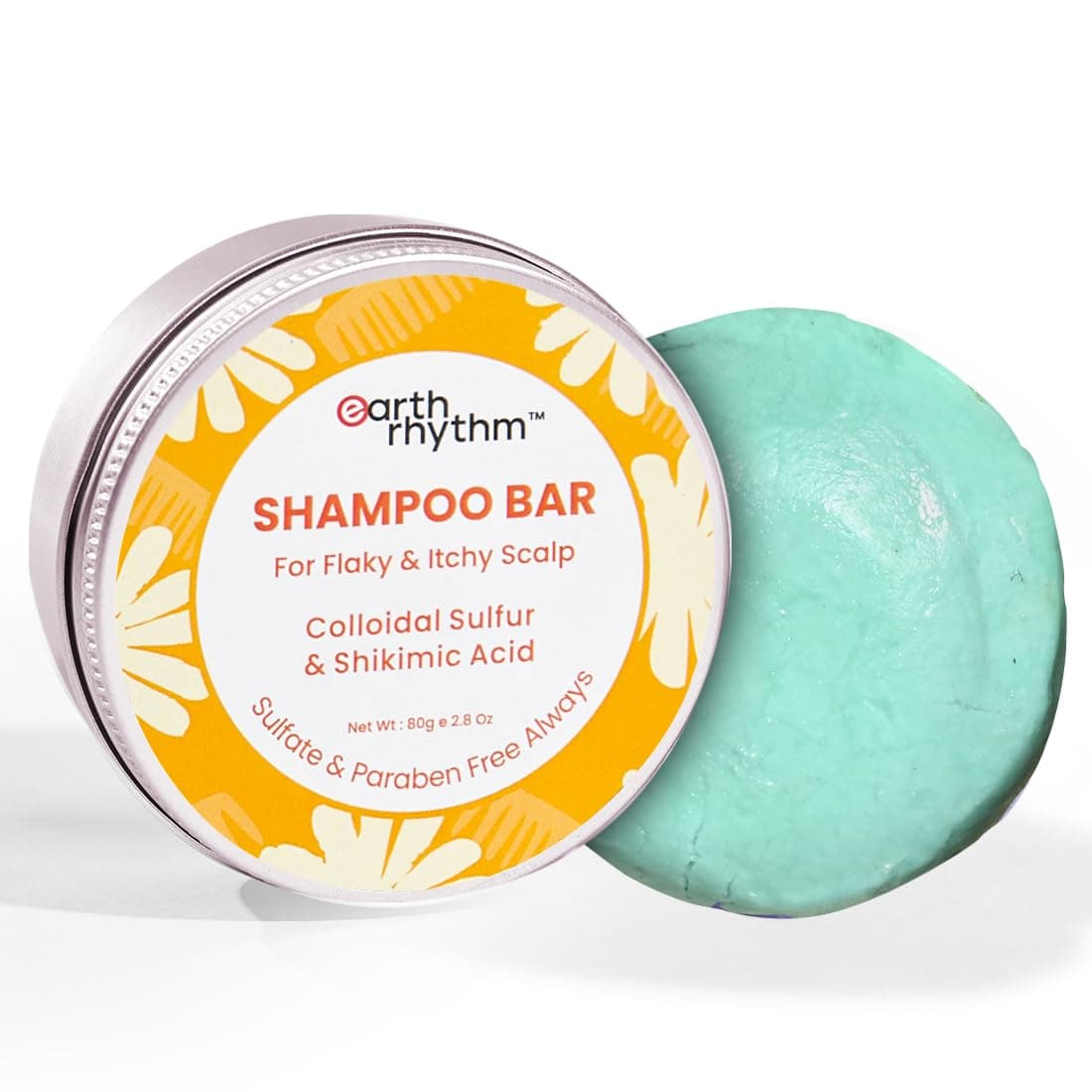 Anti-Dandruff Shampoo Bar for Itchy & Flaky Scalp | Men & Women | Contains Arnica Peppermint & Menthol Extracts | Sulphate & Paraben Free - 80gm (Tin)