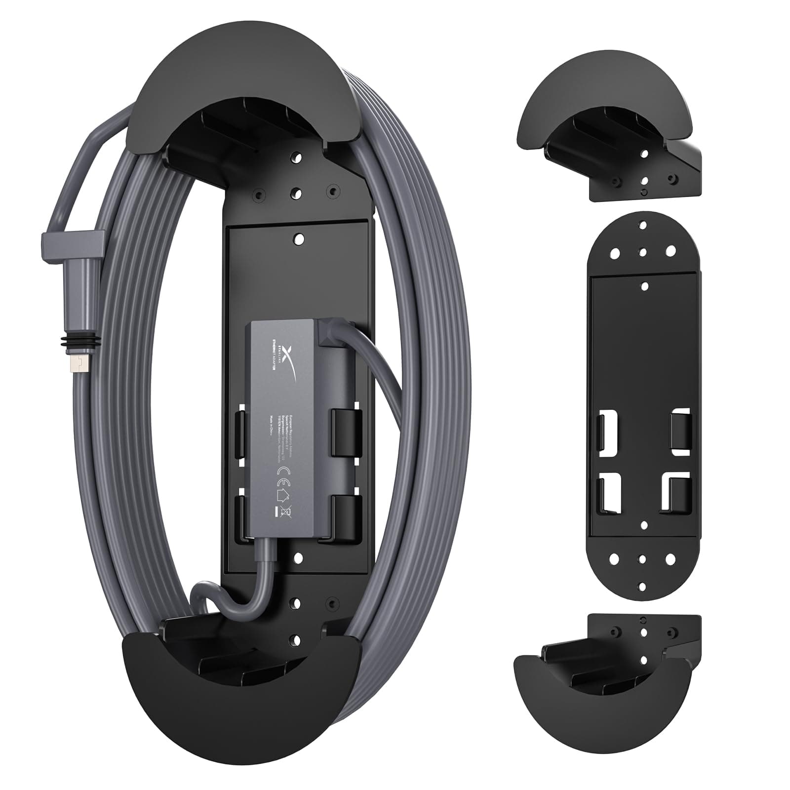 EDUP HOME Starlink Ethernet Cable Caddy with Adapter Holder - Wall Mount for Starlink Cable Management and Storage