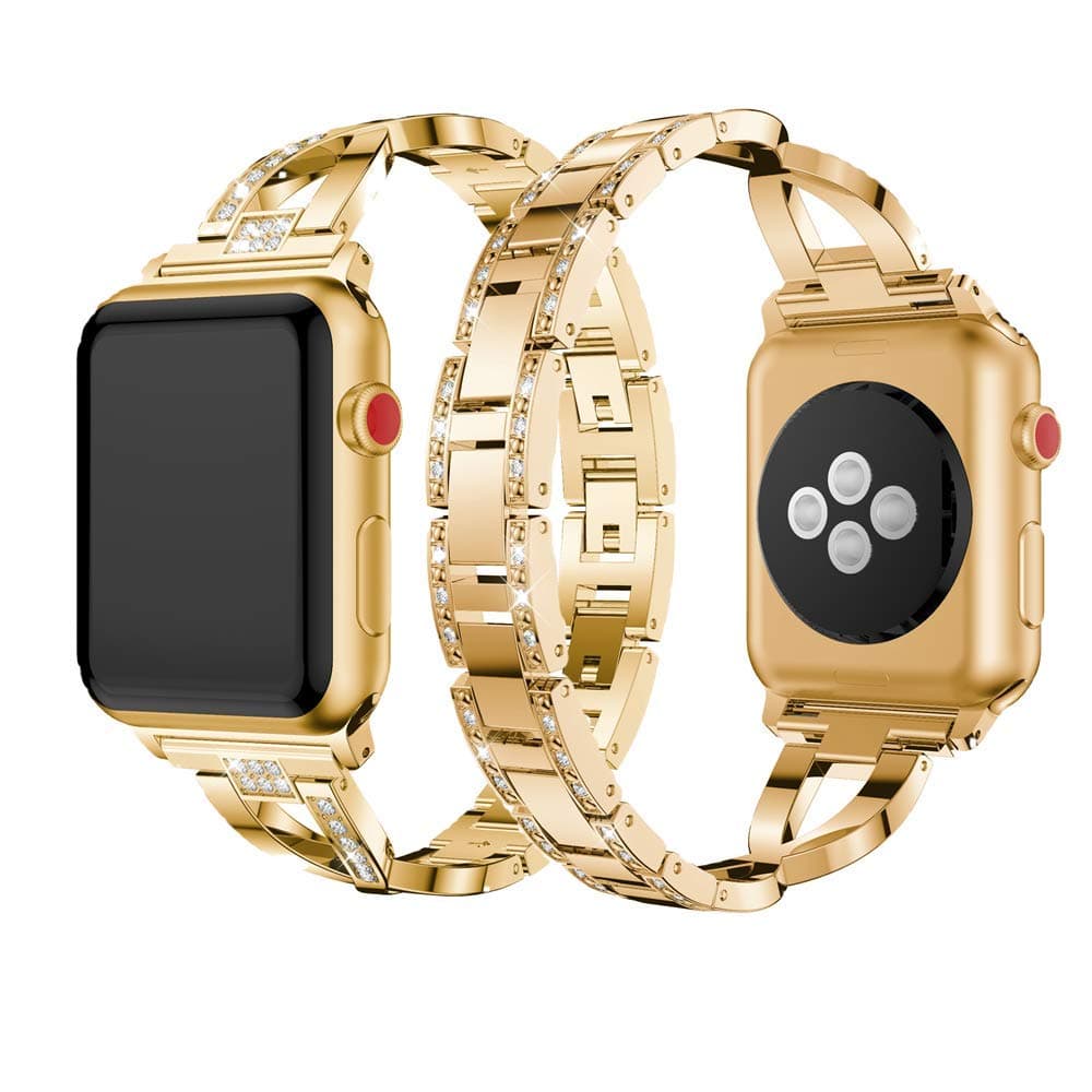 Metal Cuff Bangle Rhinestone Diamond Wristband X-Link Glitzy Strap Band for Apple Watch Band 38mm 40mm 41mm 42mm 44mm 45mm 46mm 49mm Women Iwatch Ultra 2 Series 10 9 8 7 6 5 4 3 2 1 SE