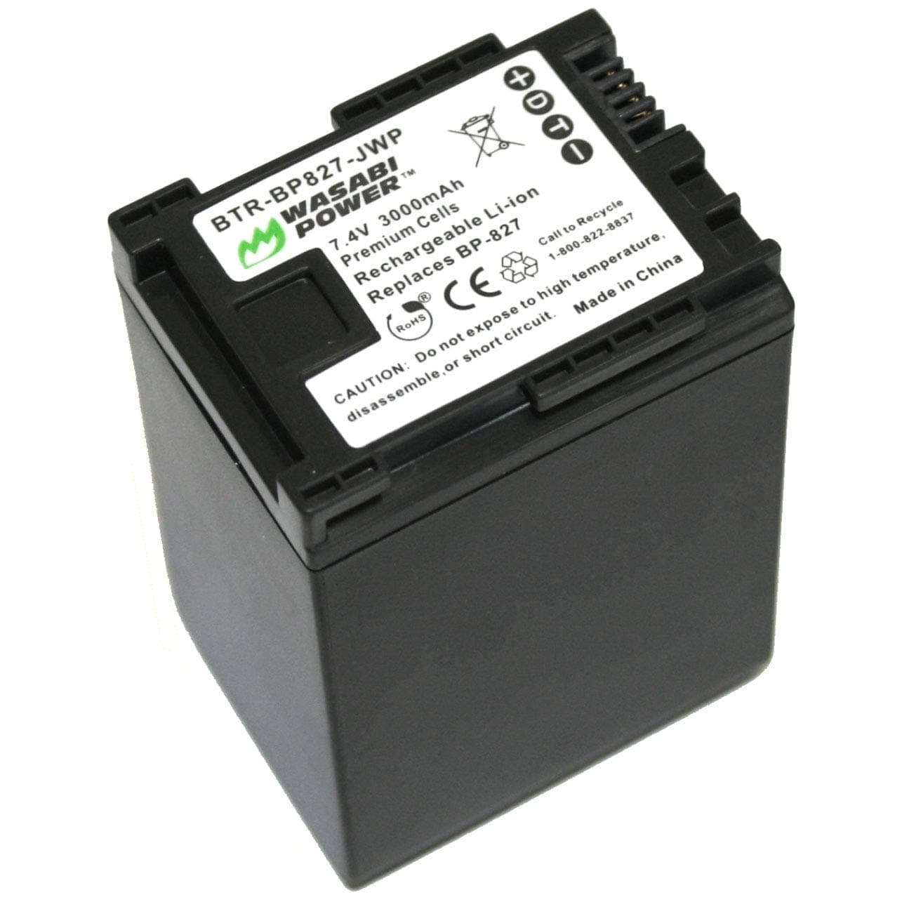 Battery for Canon BP-827 (3000mAh) and Canon VIXIA HF G10, HF G20, HF M30, HF M31, HF M32, HF M40, HF M41, HF M300, HF M400, HF S10, HF S11, HF S20, HF S21, HF S30, HF S100, HF S200, HF10