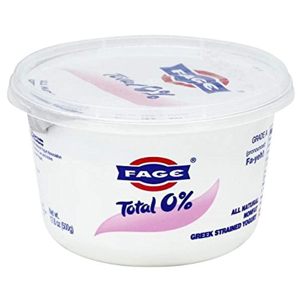 Fage Total Greek 0 % Greek Yogurt, 17.6 Ounce (Pack of 6)