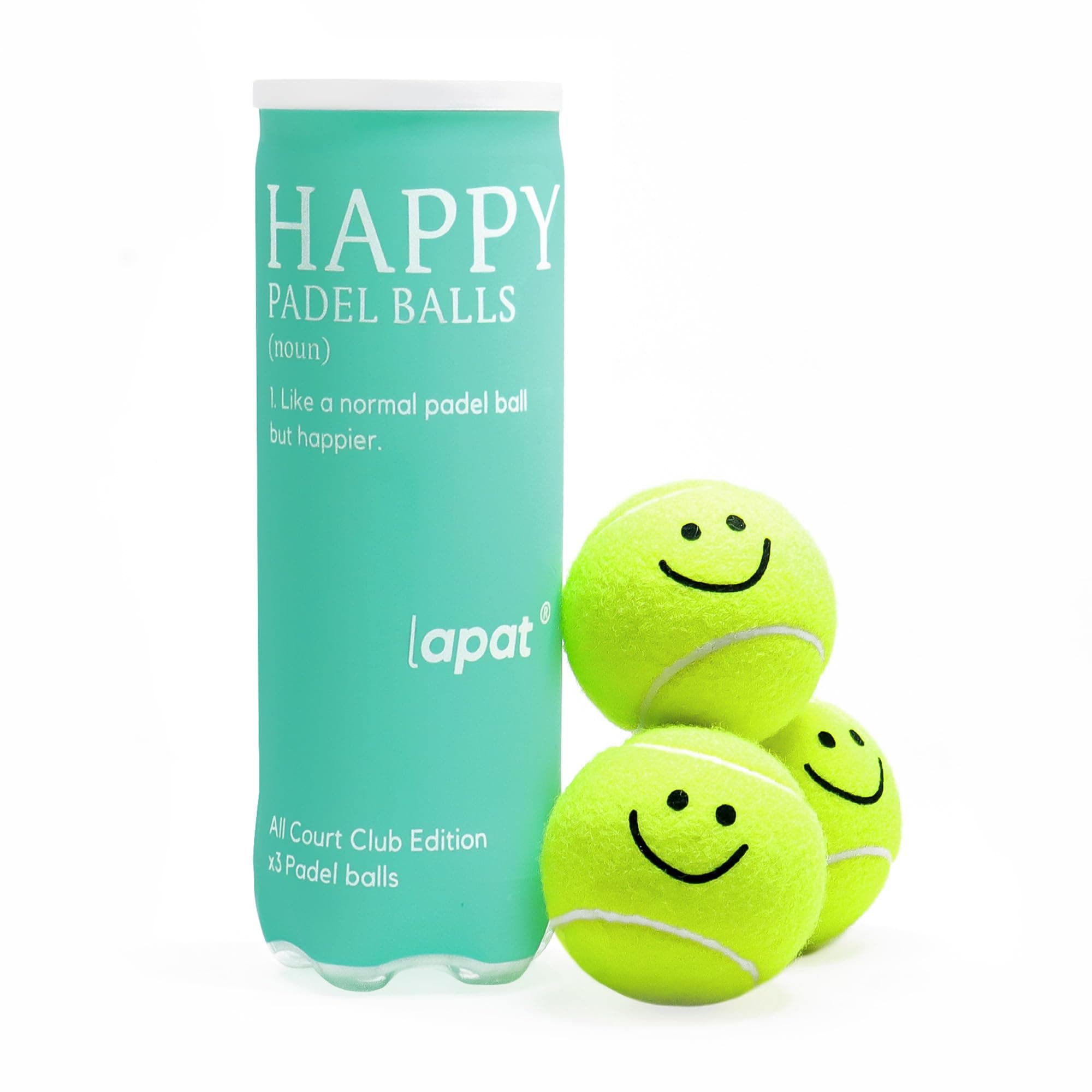 LAPAT Padel Balls - Single can w 3 Balls - Pro Quality - Paddle Tennis