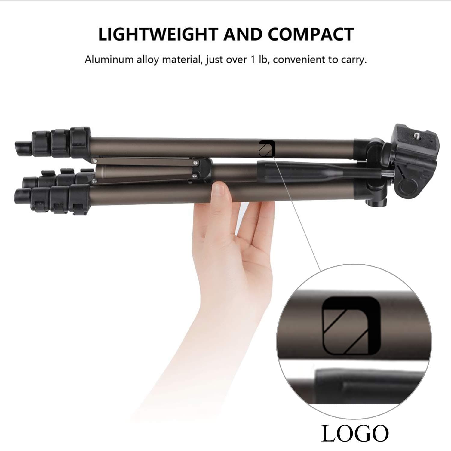 SYVO WT 3130 Aluminum Tripod (133CM), Universal Lightweight Tripod with Mobile Phone Holder Mount & Carry Bag for All Smart Phones, Gopro, Cameras - Brown