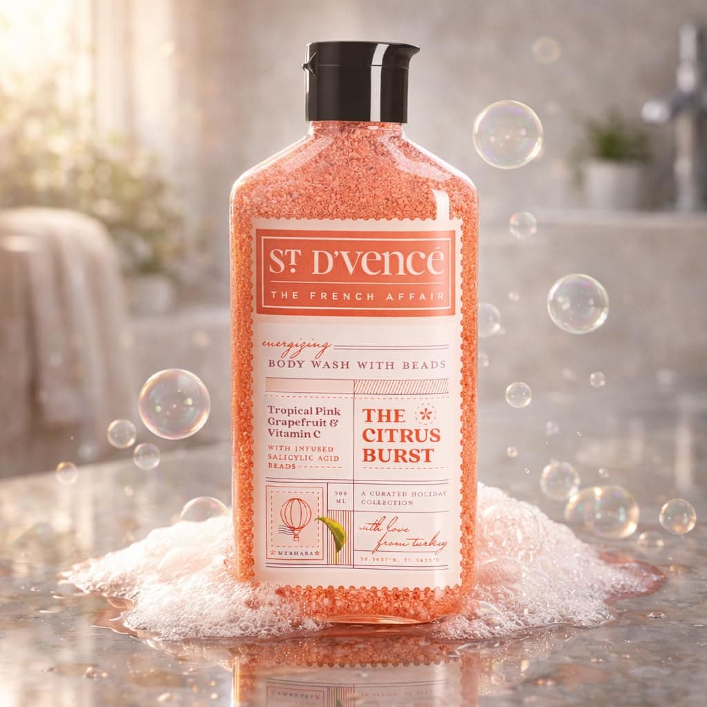 ST. D'VENCÉ Citrus Burst Vitamin C Body Wash Shower Gel With Grapefruit | Brightening De Tan Body Wash For Men & Women | Sls Free- 300 ml
