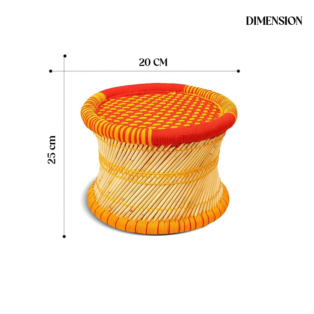 Cane Bar Stool Mudda Handwoven Multicolour Bamboo & Cane Chair Eco-Friendly, Lightweight, Durable Seating for Indoor & Outdoor Use (1pc)