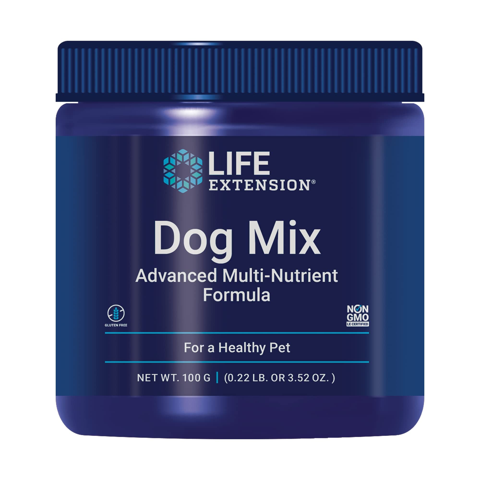 Life Extension Dog Mix, Dog Vitamins and Supplements, probiotics, L-carnitine, B12, folic Acid, Vitamin C, Vitamin E, Rosemary, Nutrient Absorption, Gluten-Free, Non-GMO, 60 Servings