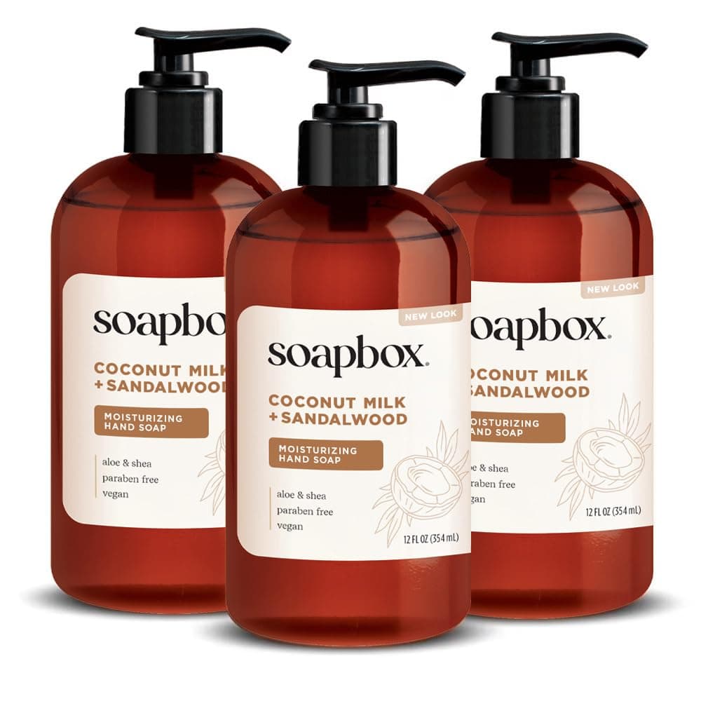 SoapBox Soaps Hand Soap, Coconut Milk & Sandalwood, 3 Count
