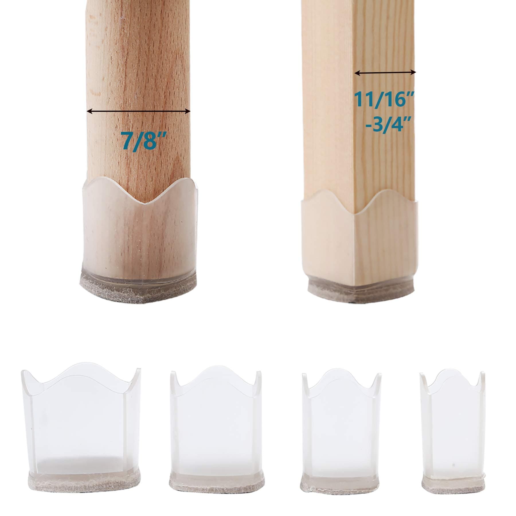 Chair Leg Floor Protector Silicone Chair Leg Caps Furniture Felt Table Feet Covers Fit for Both Round & Square Chair Leg Furnigear- Your Best Wood Floor Protectors 20Pack