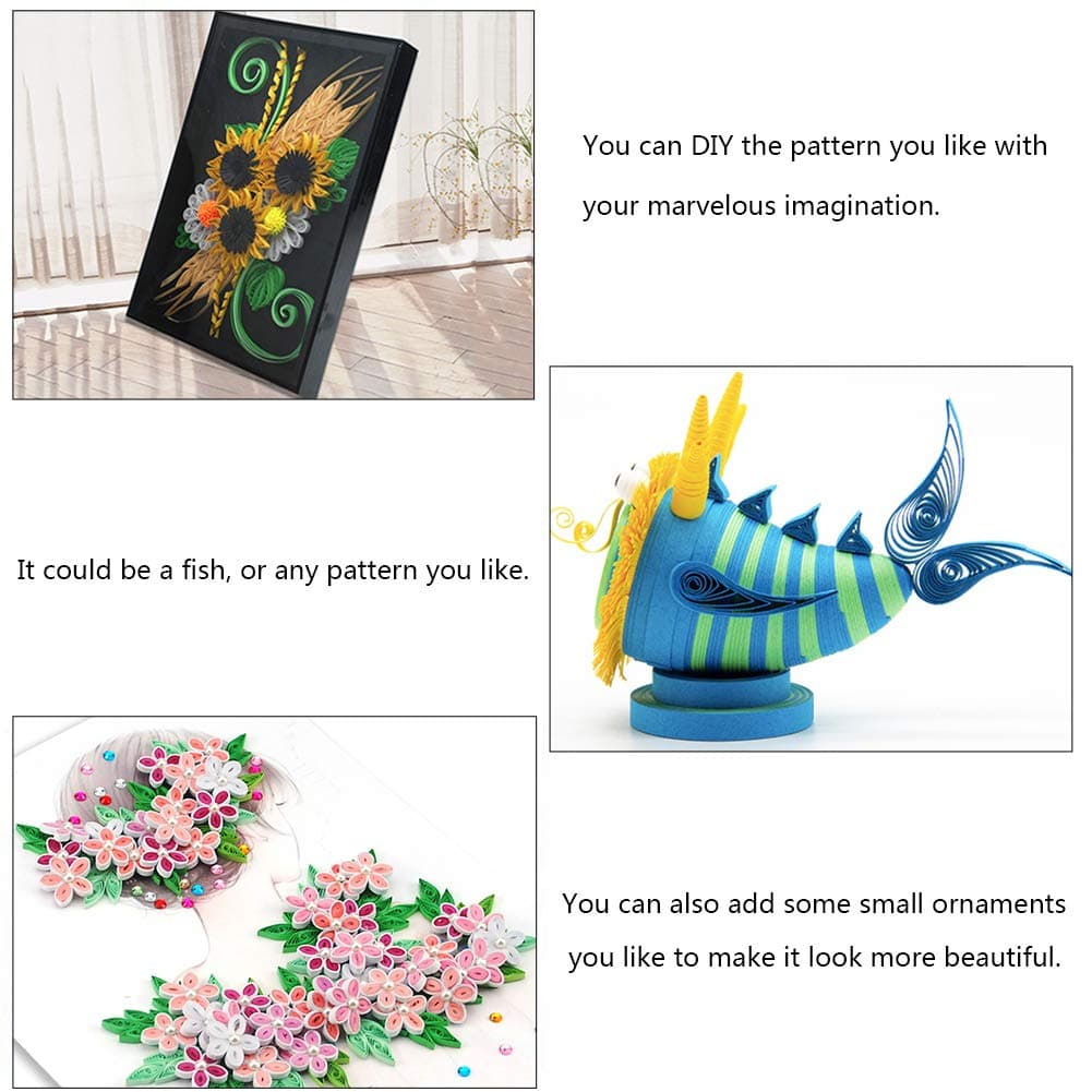 arricraft 1200 Strips Paper Quilling Strips Set, 3mm Quilling Art Strips, 6 Colors Paper Craft Supplies for Paper Art DIY Craft Projects-Green Gradient