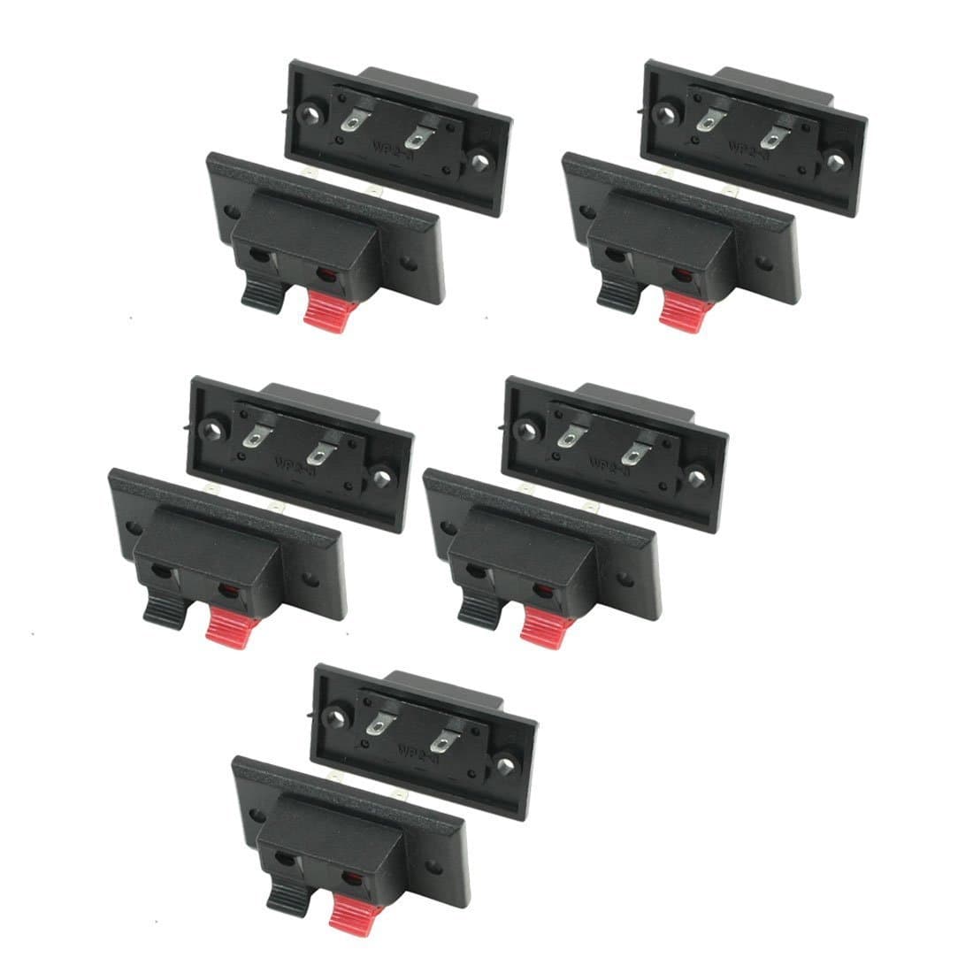 10 Pack Push in Type Right Angel Stereo Speaker Terminal Strip Board Connector 2 Positions for Speaker Parts