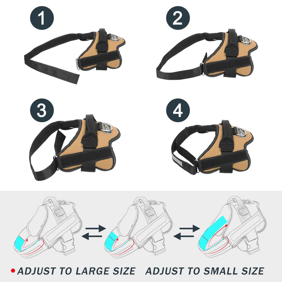 Bolux Dog Harness, No-Pull Reflective Dog Vest, Breathable Adjustable Pet Harness with Handle for Outdoor Walking - No More Pulling, Tugging or Choking ( Army Yellow, M )