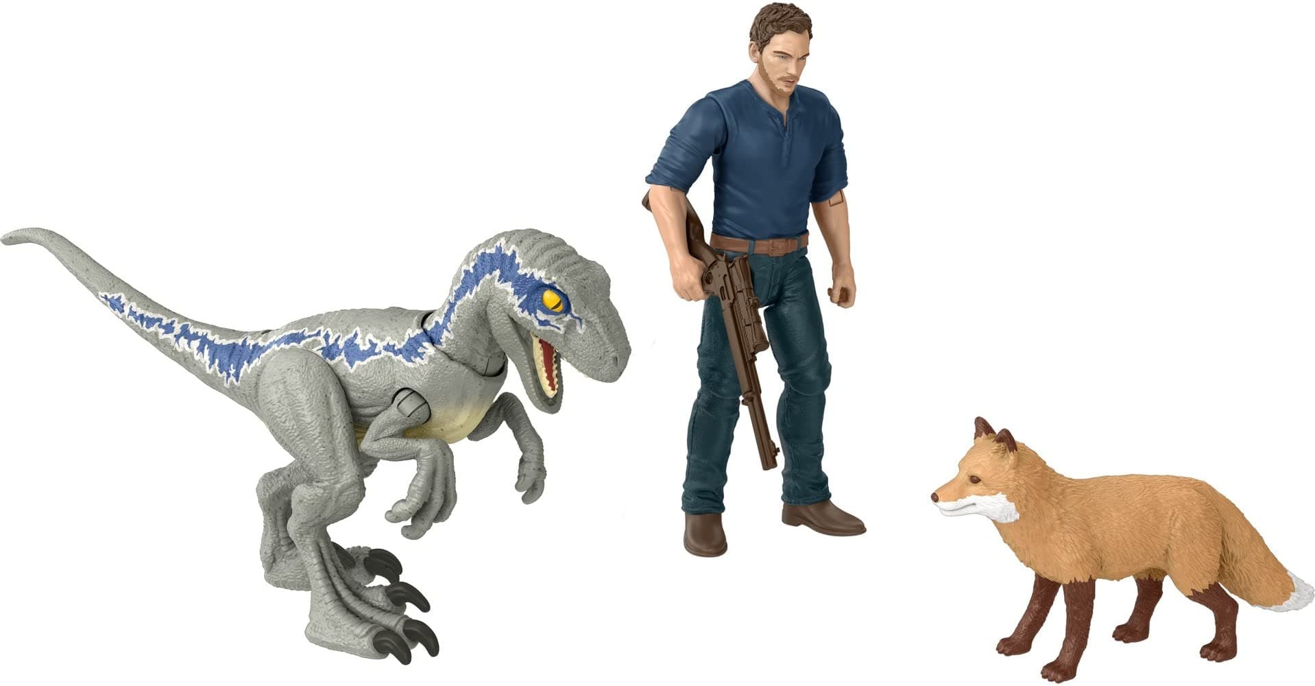 Jurassic World Dominion Human & Dino Pack Owen & Velociraptor Beta & Accessories, Authentic Action Figures, Movable Joints, Ages 4 Year & Up