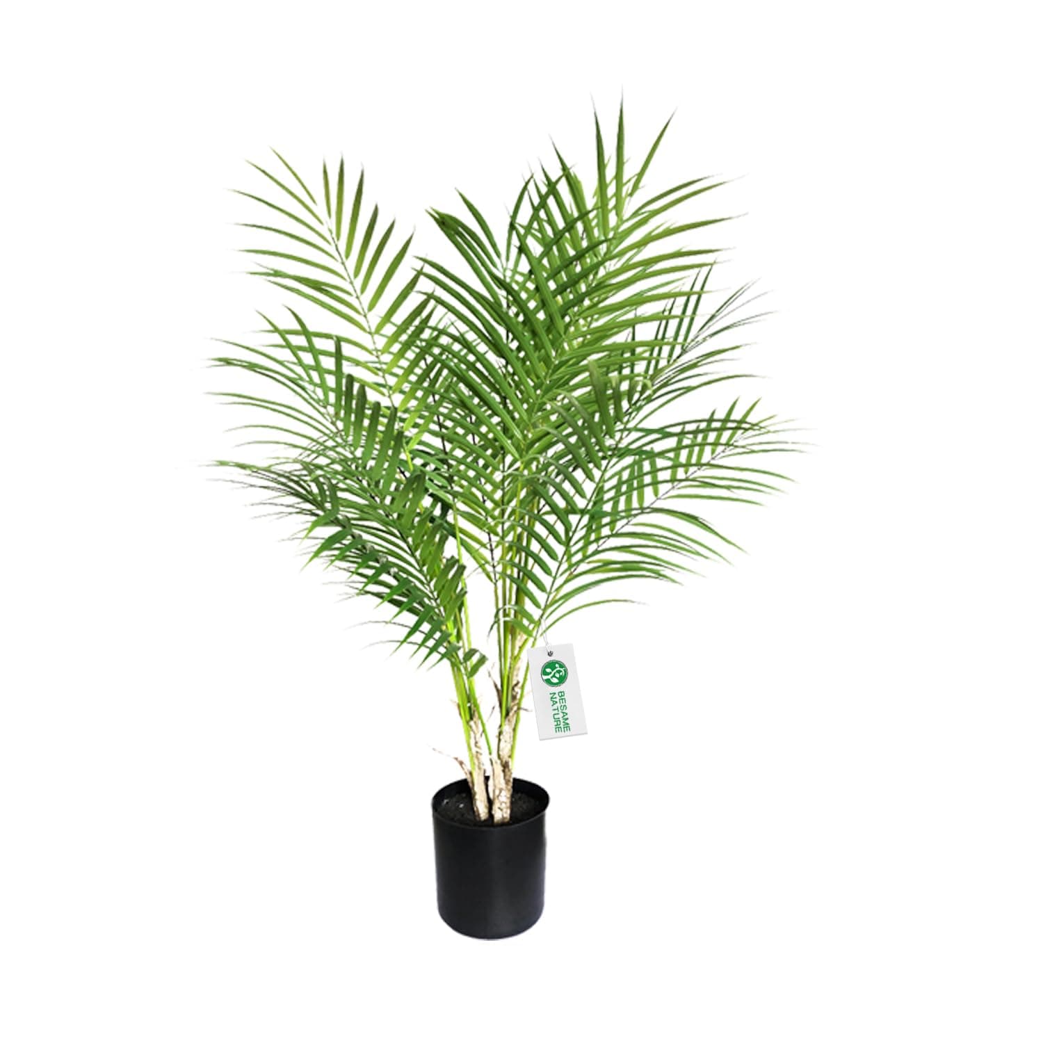 BESAMENATURE Artificial Paradise Palm Tree Plant, Indoor Artificial Mini Palm Tree, 30 inches Tall, Green