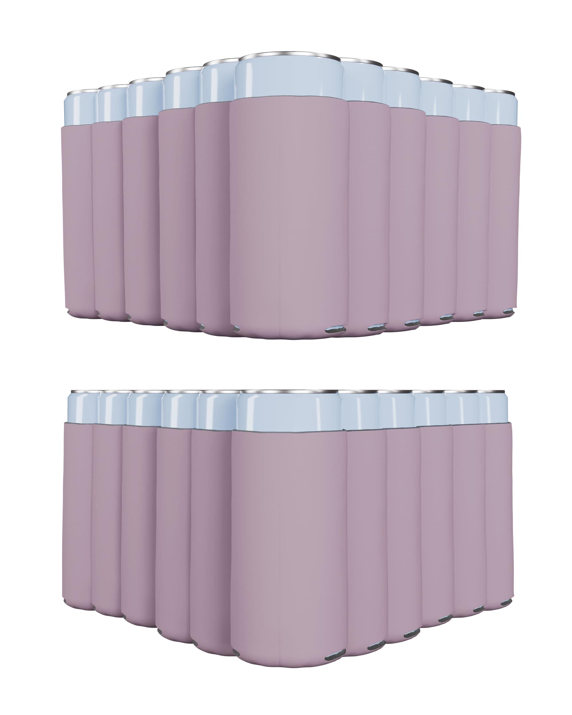 PartyPrints 25 Pack Blush Blank Slim Can Cooler Sleeves | Plain Seltzer Customizable Bulk Sublimation Coolers for Beer Bottles & 12oz Tall Cans | Skinny Collapsible Drink Insulated Sleeve