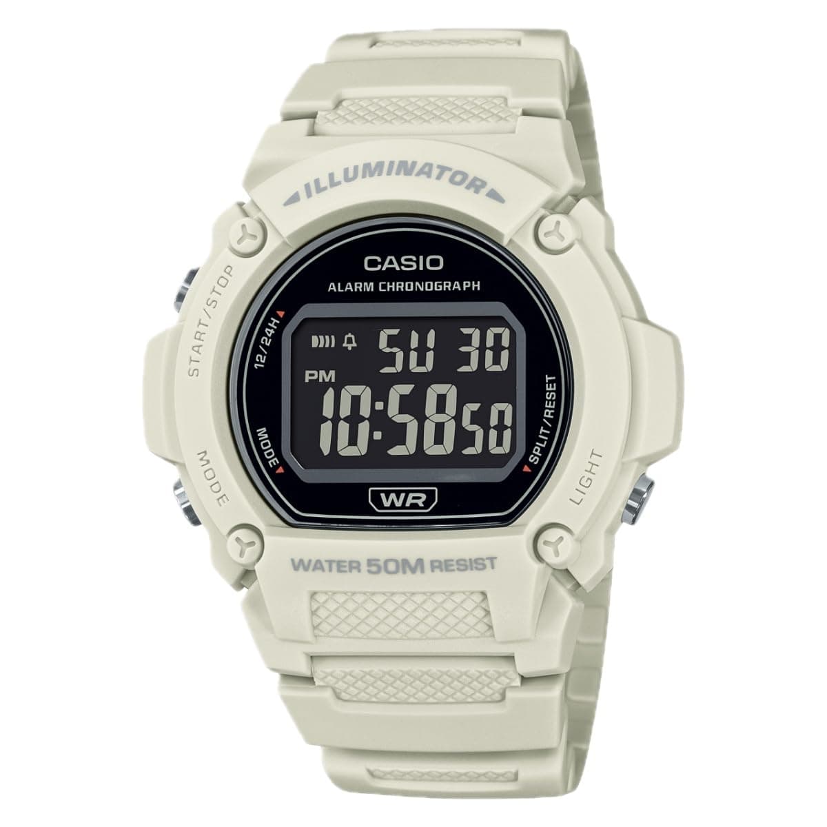 W219H Series | Men’s Digital Watch | 50M WR | LED Illuminator | 100 SEC Chronograph | 1/100 SEC Stopwatch | Daily Alarm | Hourly Time Signal | Auto Calendar | 7 Year Battery