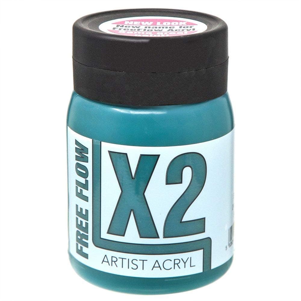 Specialist Crafts X2 Free Flow Acryl Acrylic Colours 500ml Emerald