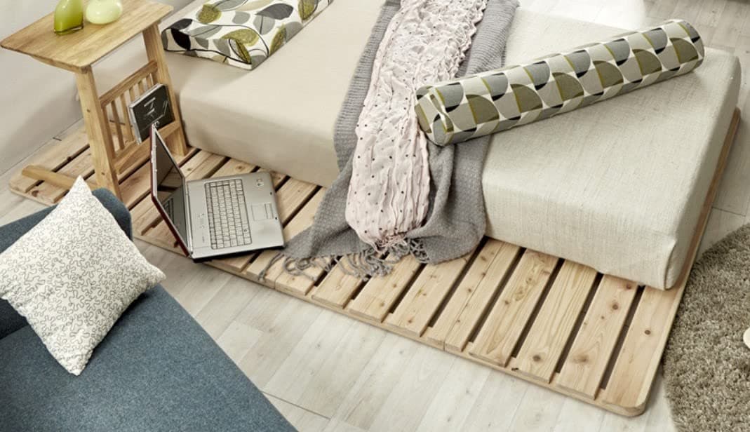 일반 Hinoki Cypress Log Low Mattress Bed Frame(MS Size)