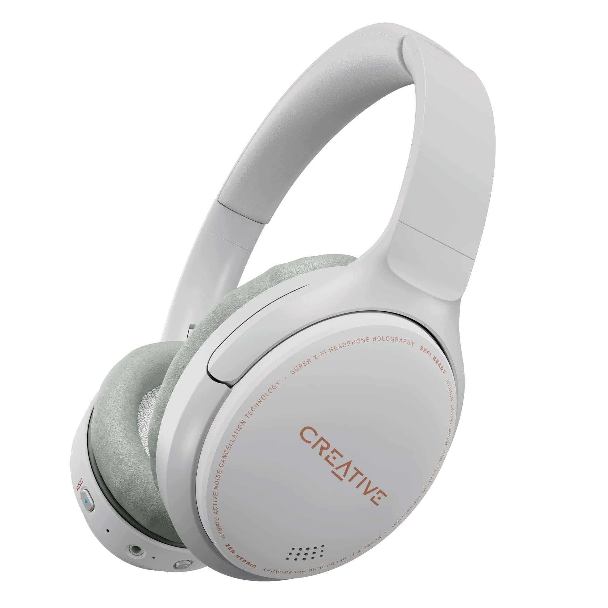 Zen Hybrid Wireless Over-Ear Headphones with Hybrid Active Noise Cancellation, Ambient Mode, Up to 27 Hours (ANC ON), Bluetooth 5.0, AAC, Built-in Microphone, White, EF1010