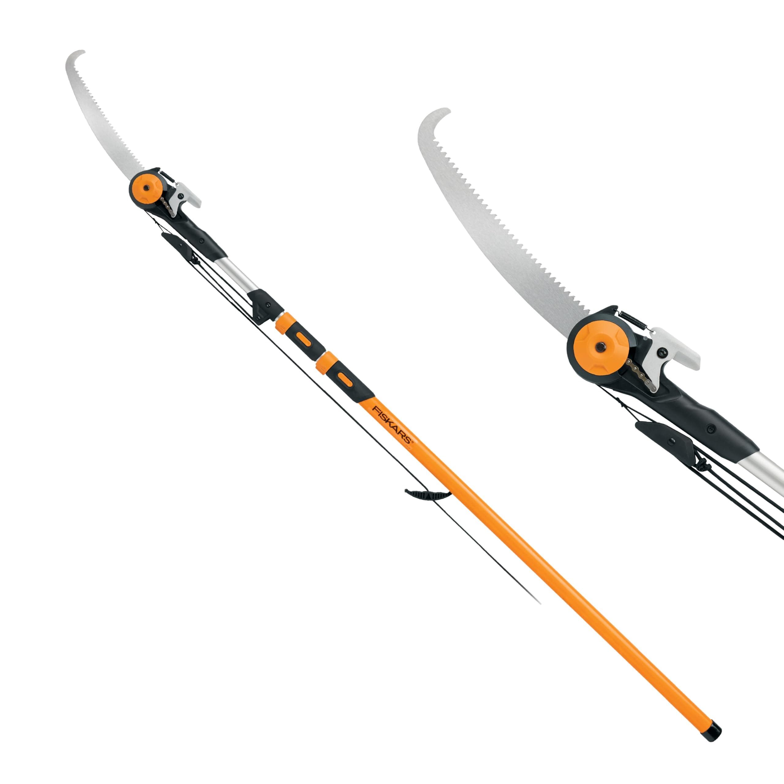 Fiskars 7-16フィート 延長可能な2イン1 剪定ばさみとポールソー 木の刈り込み用 チェーンドライブ付き 直径1.25インチまでの枝を強力に切断 ガーデンツール