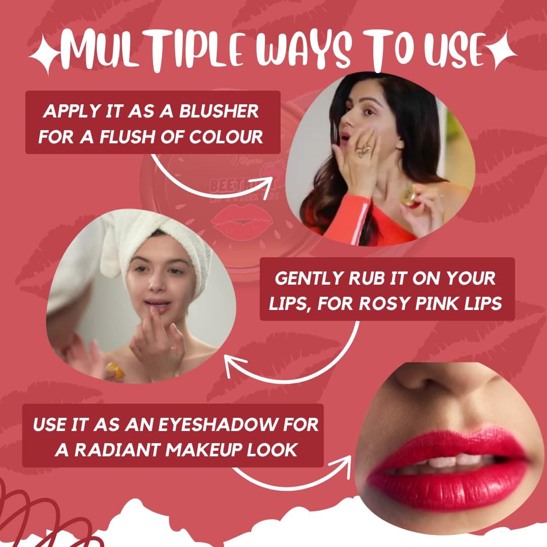 Aegte Organics Lip and Cheek Tint Balm (Rosy Pink) All-Natural Lip Balm (Real Beetroot & Tomato Extracts) for Women - Lightens and Moisturizes Chapped Lips, 15 Gm