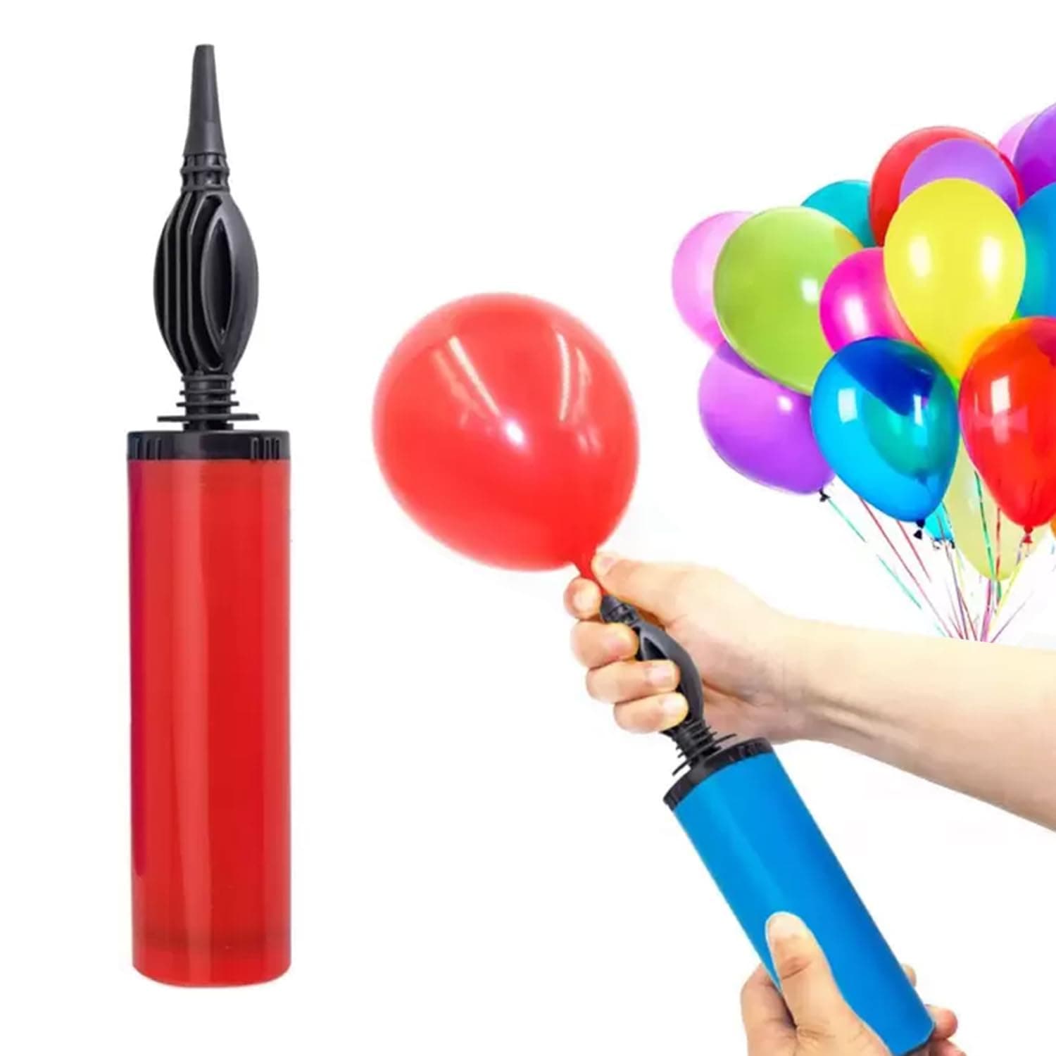 Party Propz Manual Balloon Blower Machine - 1 Pc Air Balloon Pump | Balloon Pump Machine Hand | Balloon Inflator Pump For Latex, Foil, Air Balloon (Red)