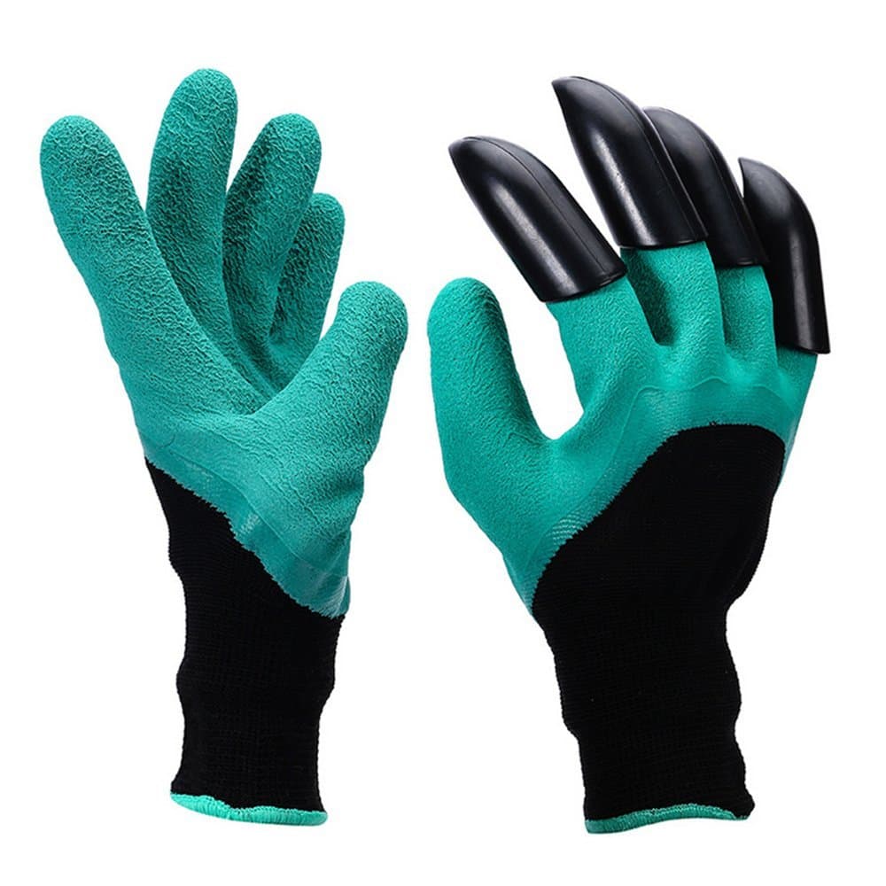 YIBANBAN Garden Genie Gloves with Claws Laborer Gloves for Digging and Planting As Seen on TV, 1 Pair