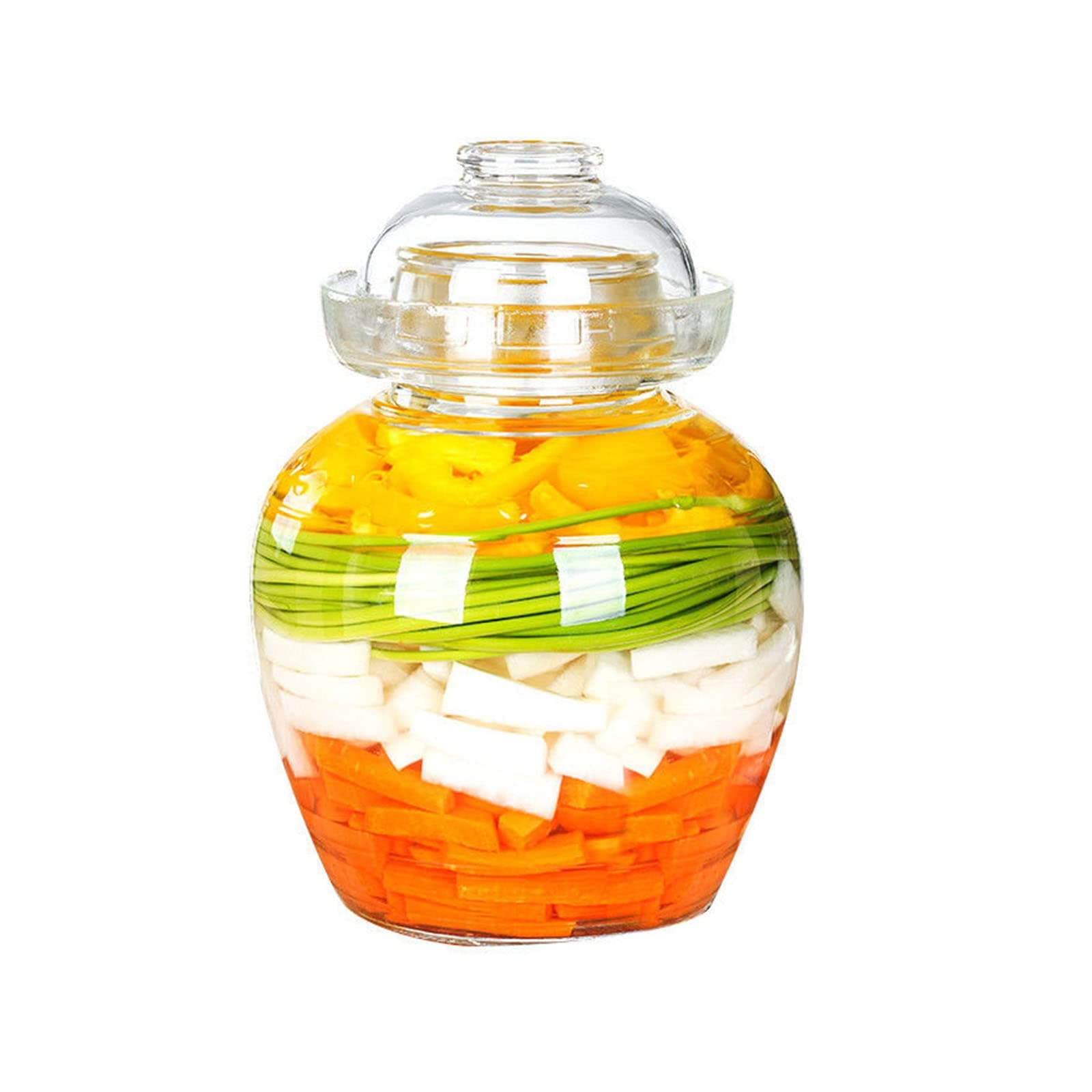 1.5L Glass Jar with Lid Fermentation Jar, Traditional Fermenting Kit Crock with Water Seal Airlock Lid, Pickle Jar for Pickles Kimchi, Sauerkraut, Wine Brewing Kombucha
