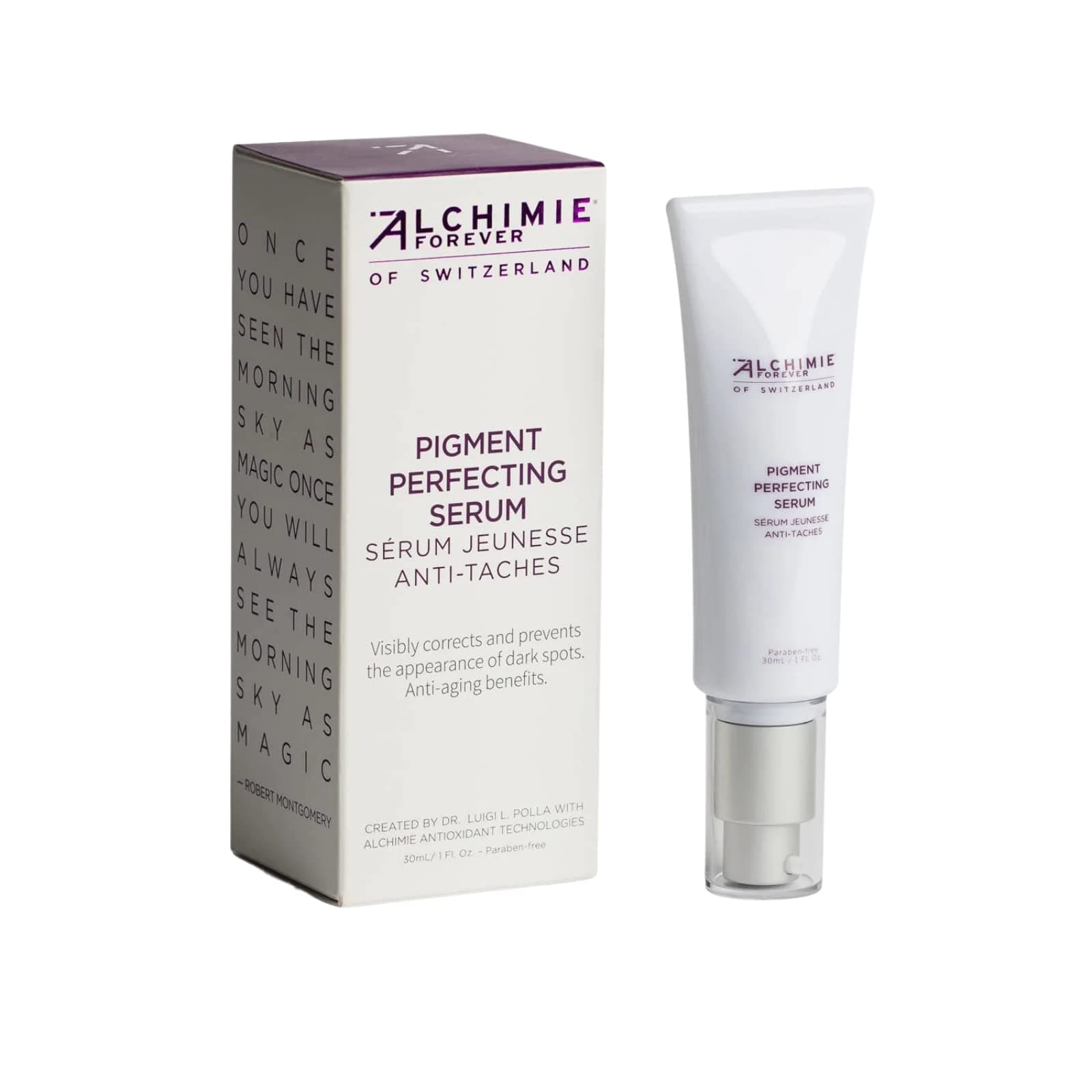 Alchimie Forever Pigment Perfecting Serum | Reduces Uneven Pigmentation and Age Spots with Vitamin C and Alpha-Arbutin | For All Skin Types | Brightening, Nourishing, Anti-Brown Spot | 1 fl oz