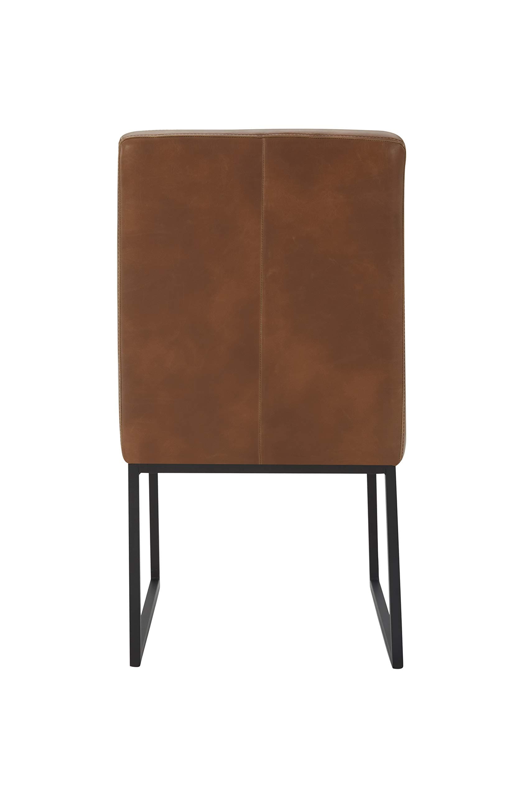Amazon Brand – Rivet Decatur Modern Faux Leather Dining Chairs, Set of 2, 20.5"W, Tan Brown