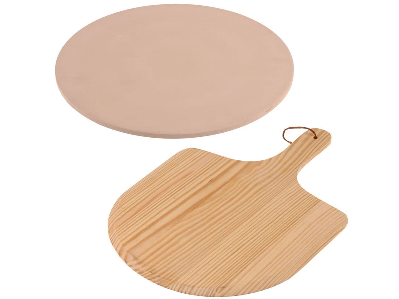 Pizza set: stone + board with handle