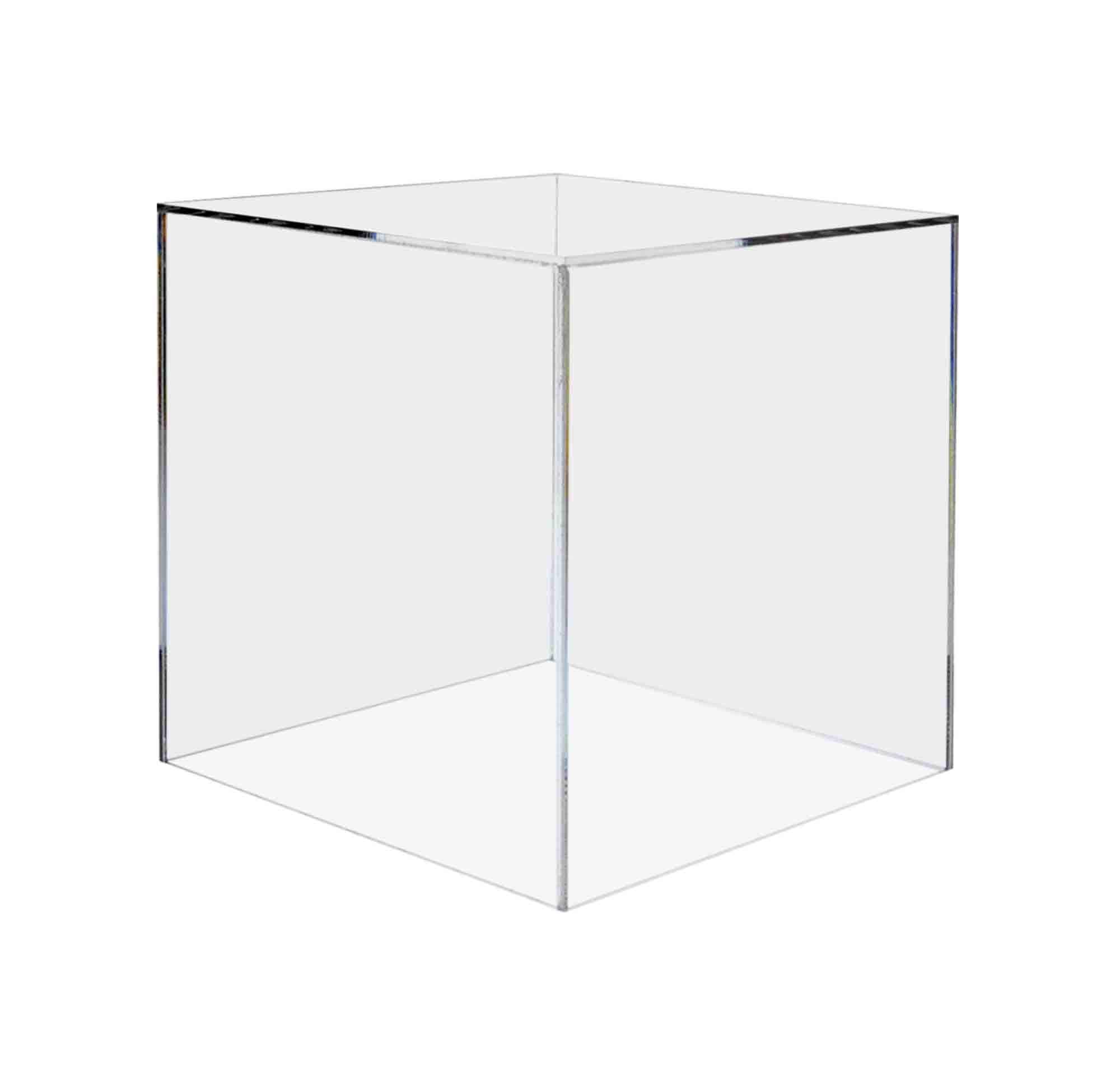 4" x 4" Acrylic Display Riser Box with One Open Side No Lid Versatile Clear Square Plastic Retail Merchandise Storage Bin or Product Platform No Assembly by Marketing Holders