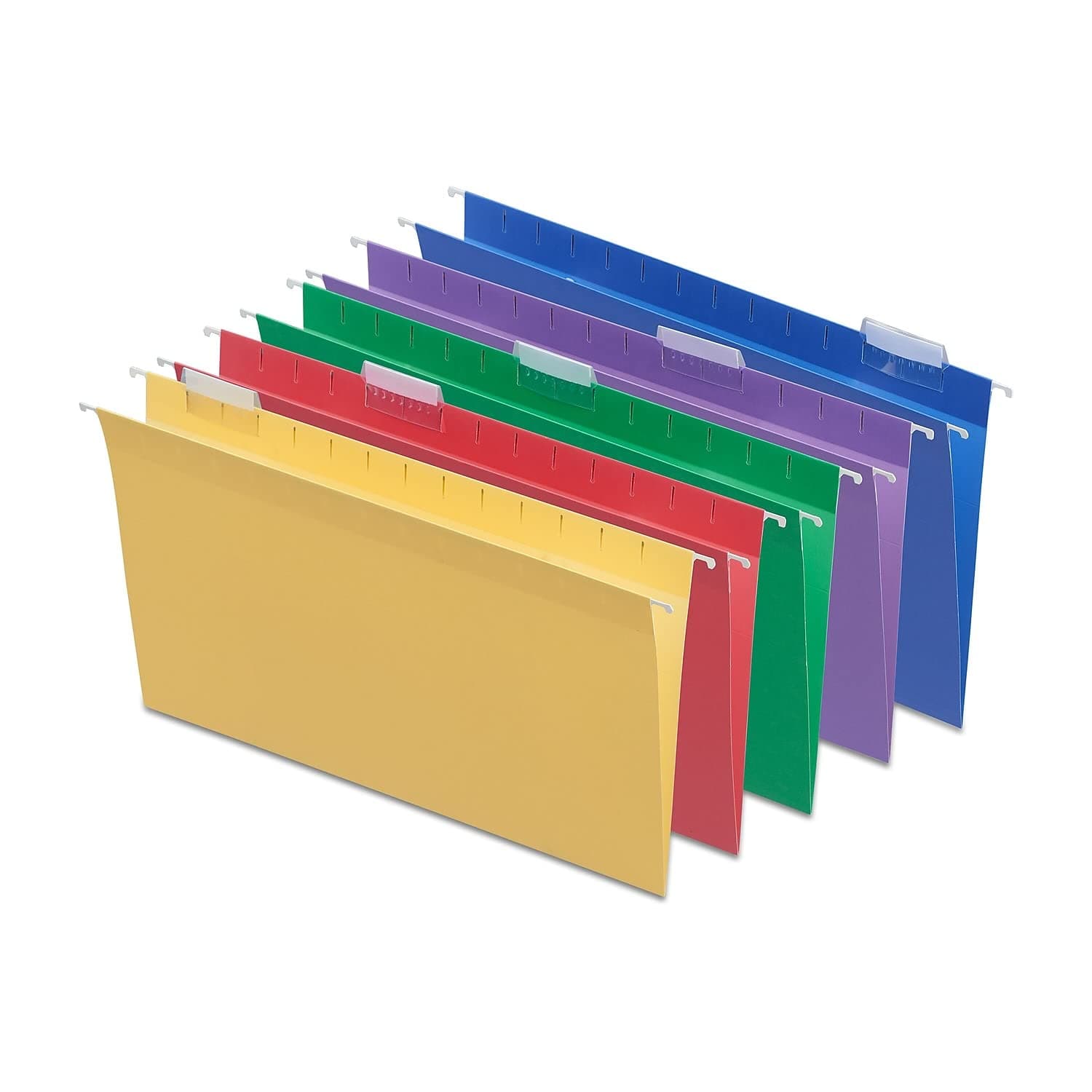 Staples Heavy Duty Hanging File Folders - Legal Size, 1/5-Cut Tabs, Assorted Colors, Tear-Resistant, 25/Box