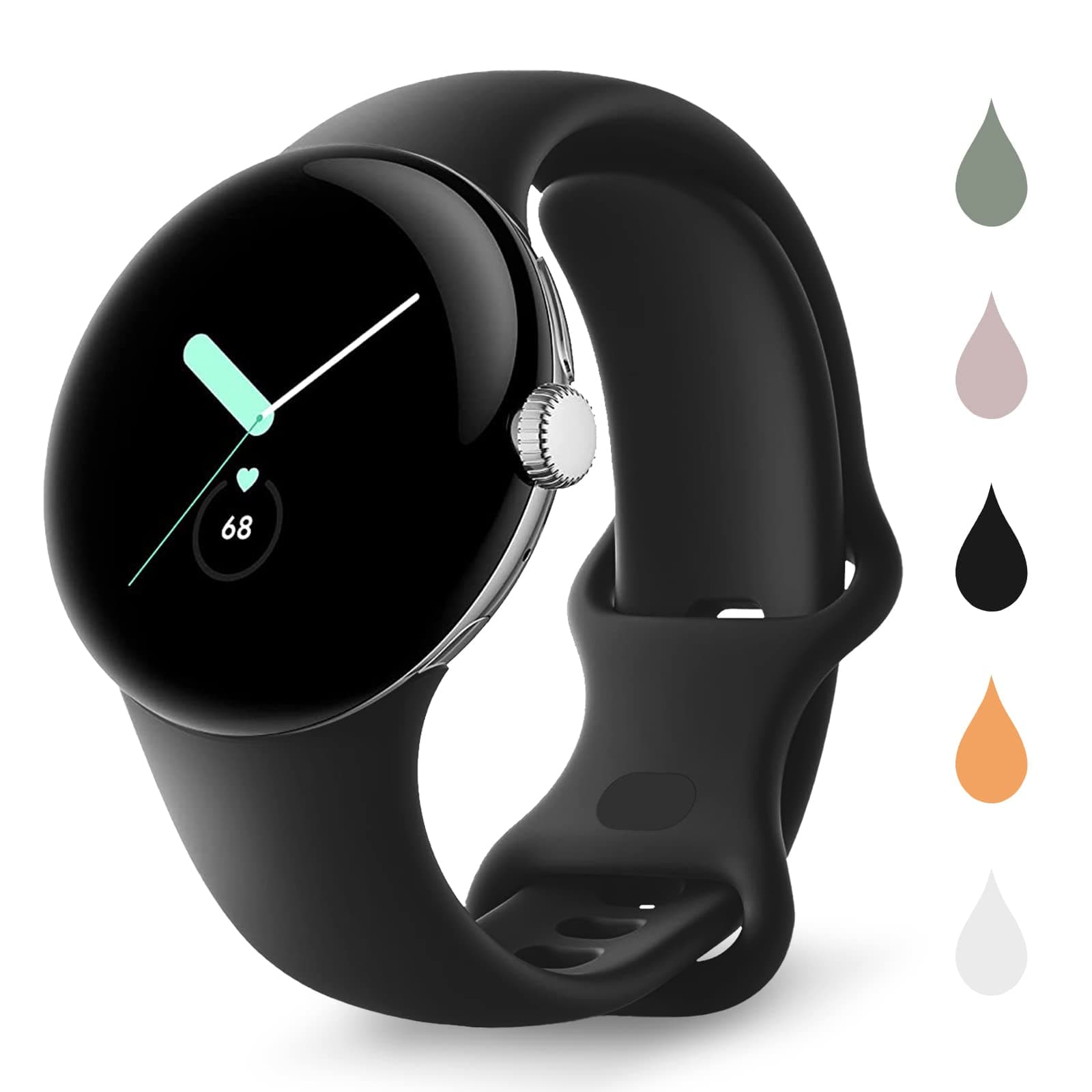 strap Applicable with Google Pixel Watch strap, and the soft silicone strap is suitable for women's and men's waterproof sports strap of the 2022 Google Pixel Watch