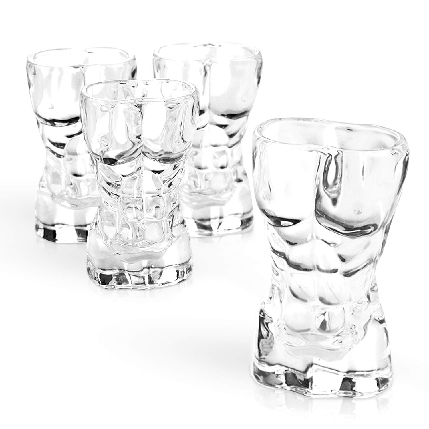 South Island Funny Man Shaped Shot Glasses 4 Pack | Shot Glasses for Bachelorette Parties