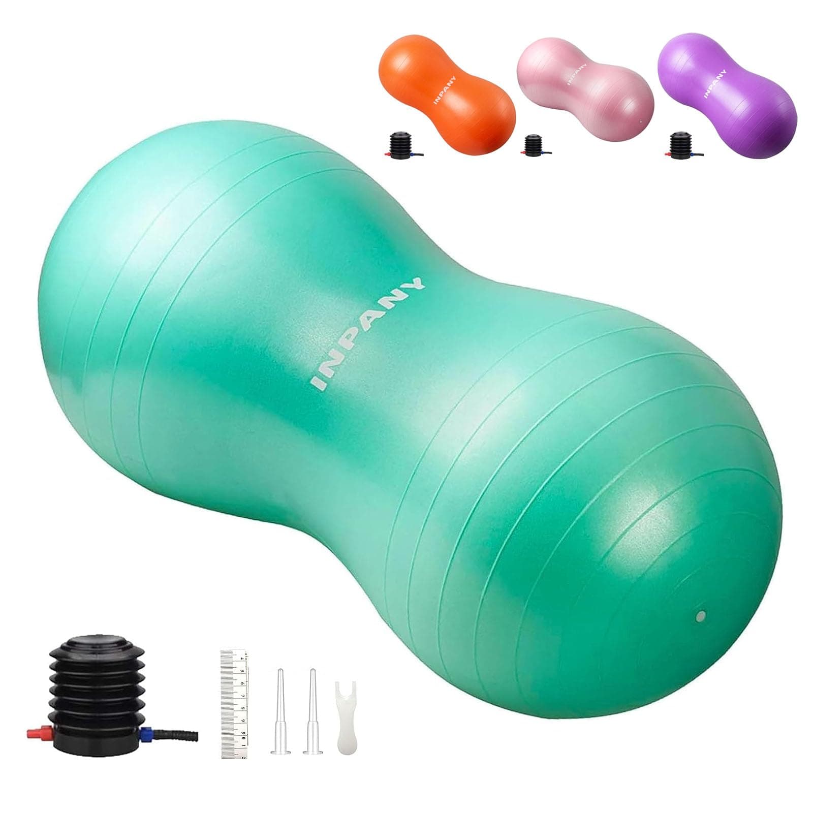 Inpany Peanut Ball - Anti Burst Exercise Ball for Labor Birthing, Physical Therapy for Kids, Core Strength, Flexible Seating, Home & Gym Fintness, Sensory Chair Wiggle Seat for Boys and Girls