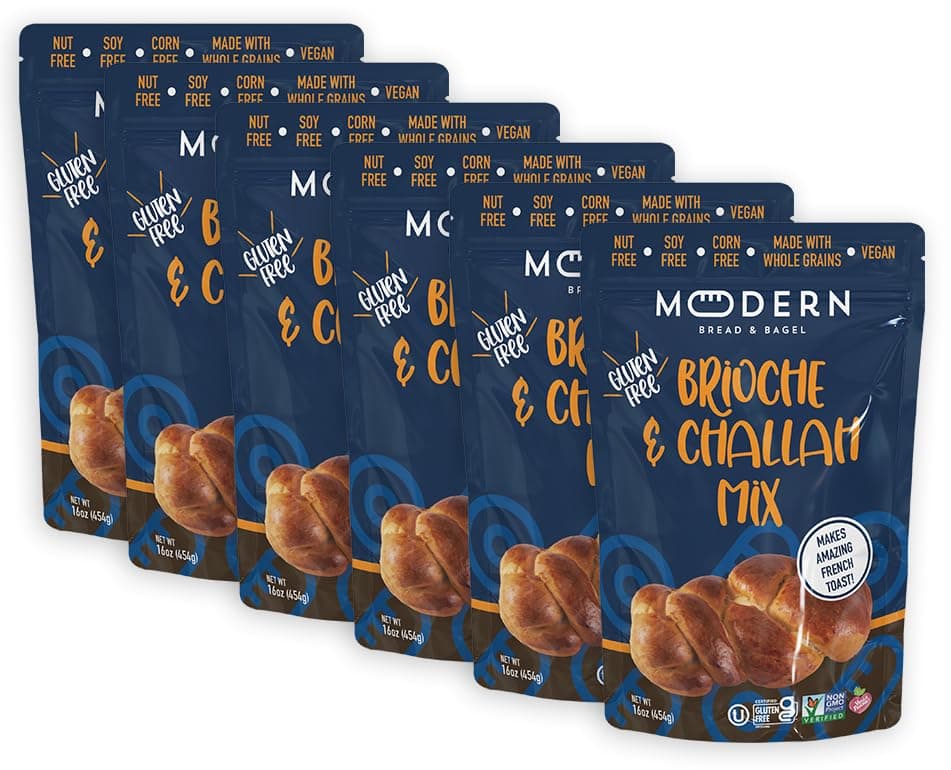 Modern Bread & Bagel Gluten-Free Brioche & Challah Mix | Certified Gluten Free | Nut Free | non-GMO | Corn and Soy Free | Vegan Friendly | Kosher - 96 OZ (Pack of 6)