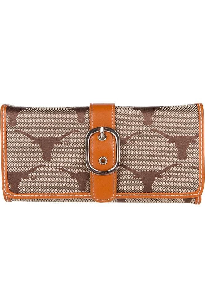 Ladies Texas Longhorns Printed Clutch Wallet
